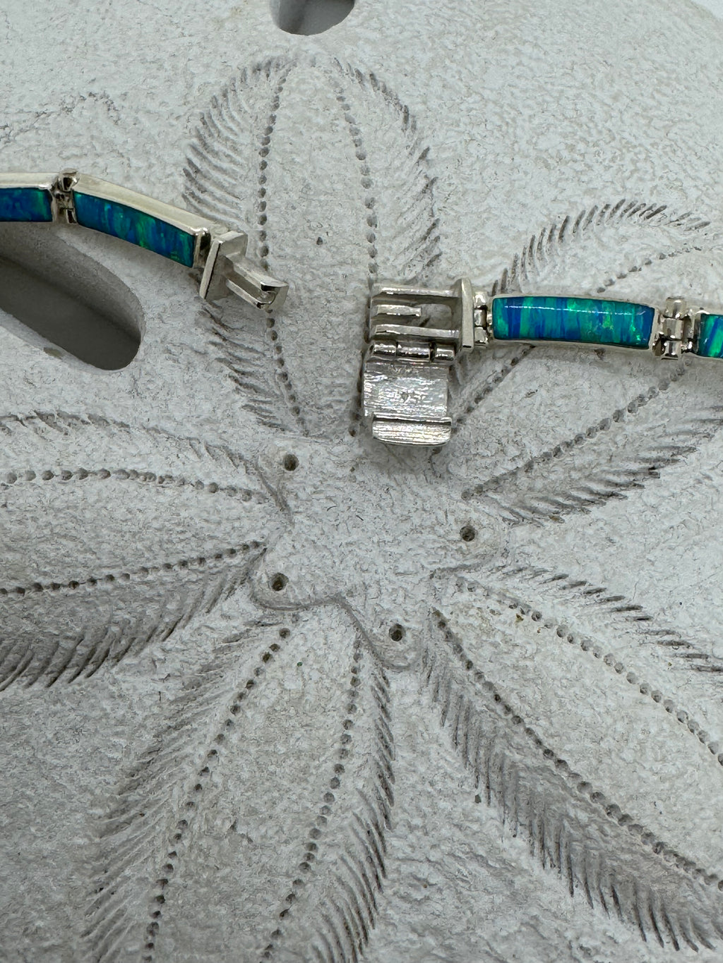 Ocean blue fire opal necklace