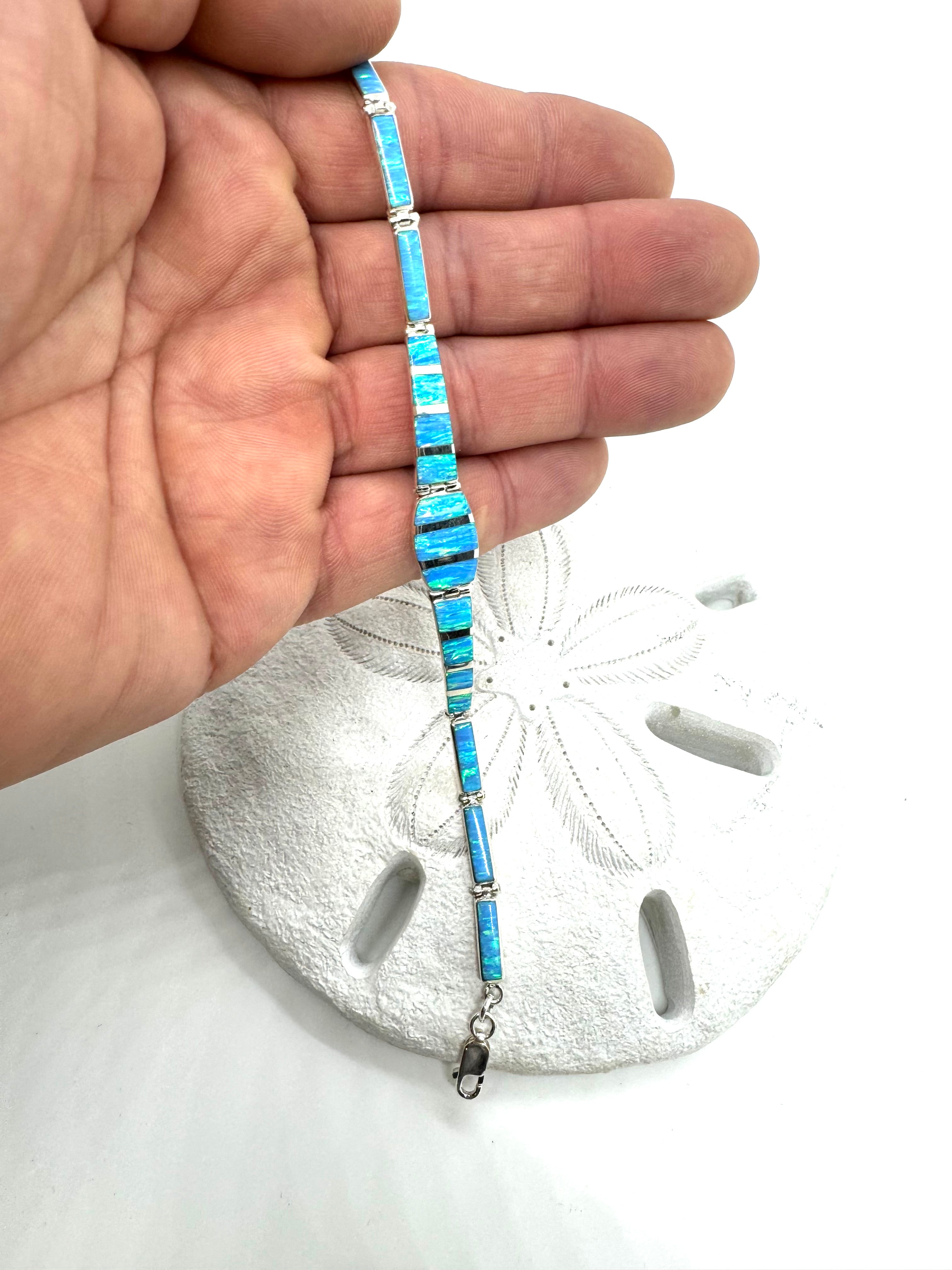 Ocean blue fire opal necklace set