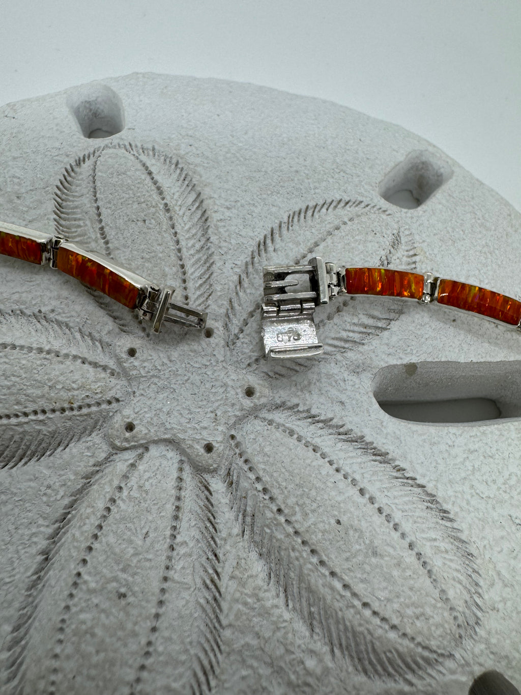 Orange fire opal necklace