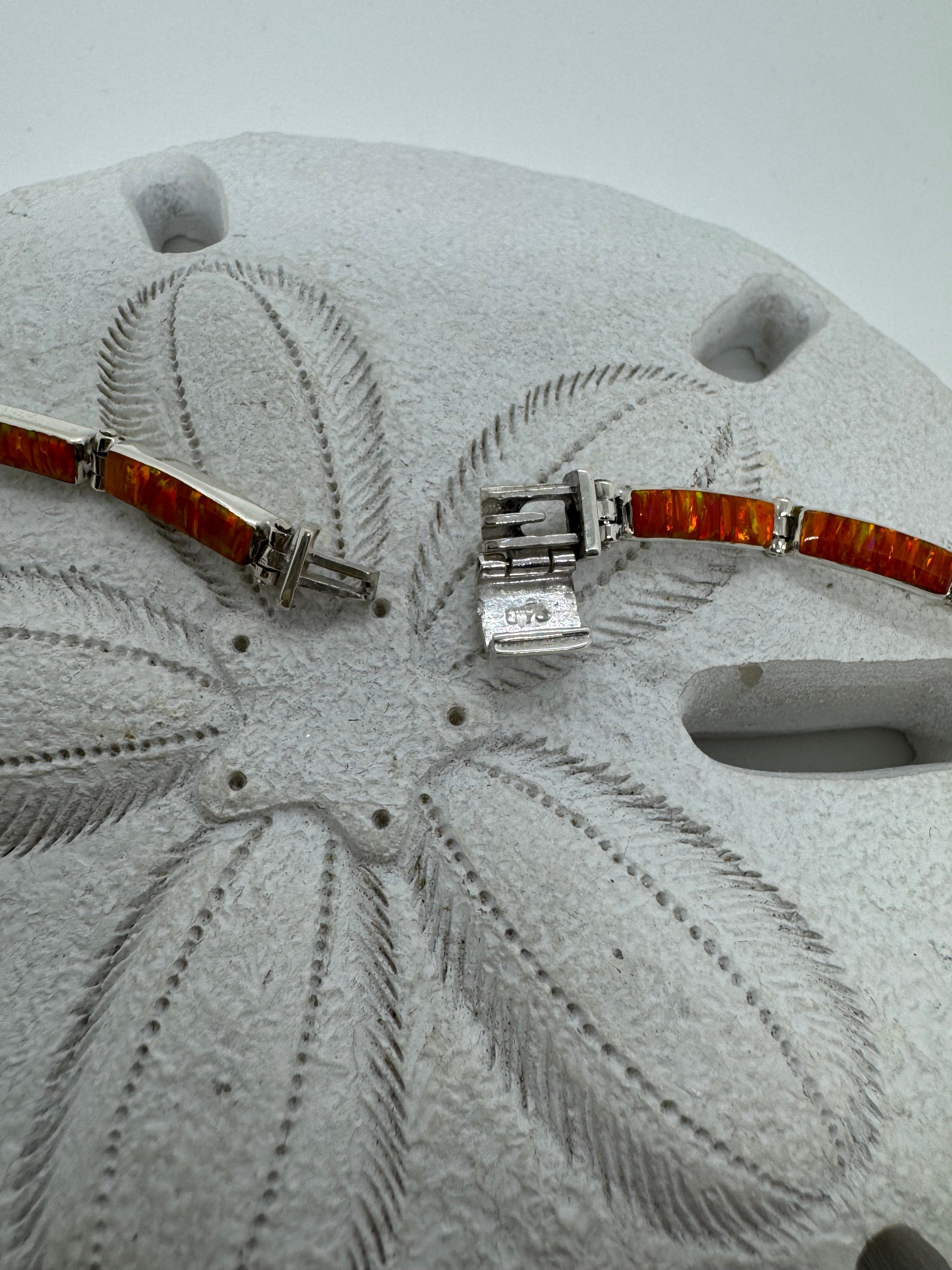 Orange fire opal necklace