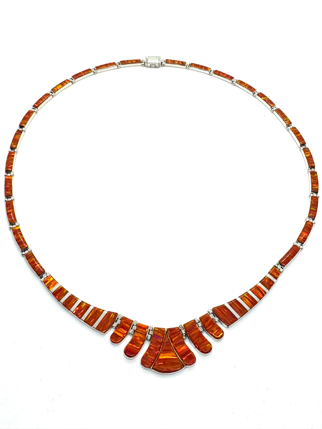 Orange fire opal necklace
