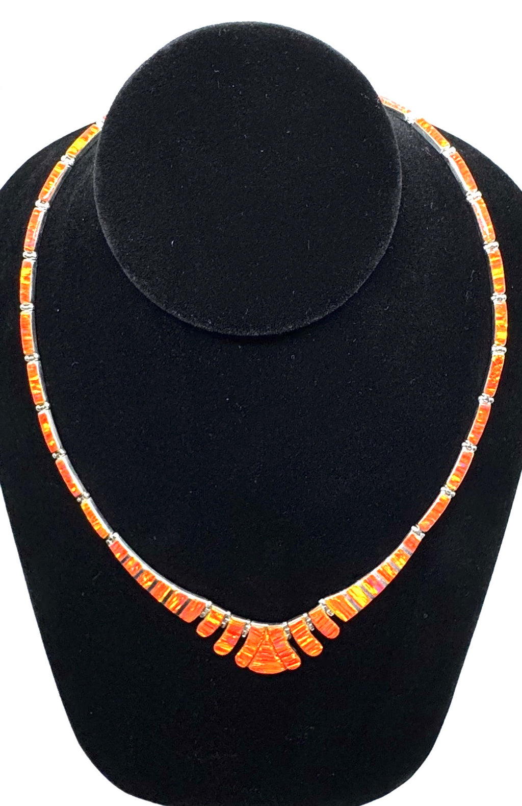 Orange fire opal necklace