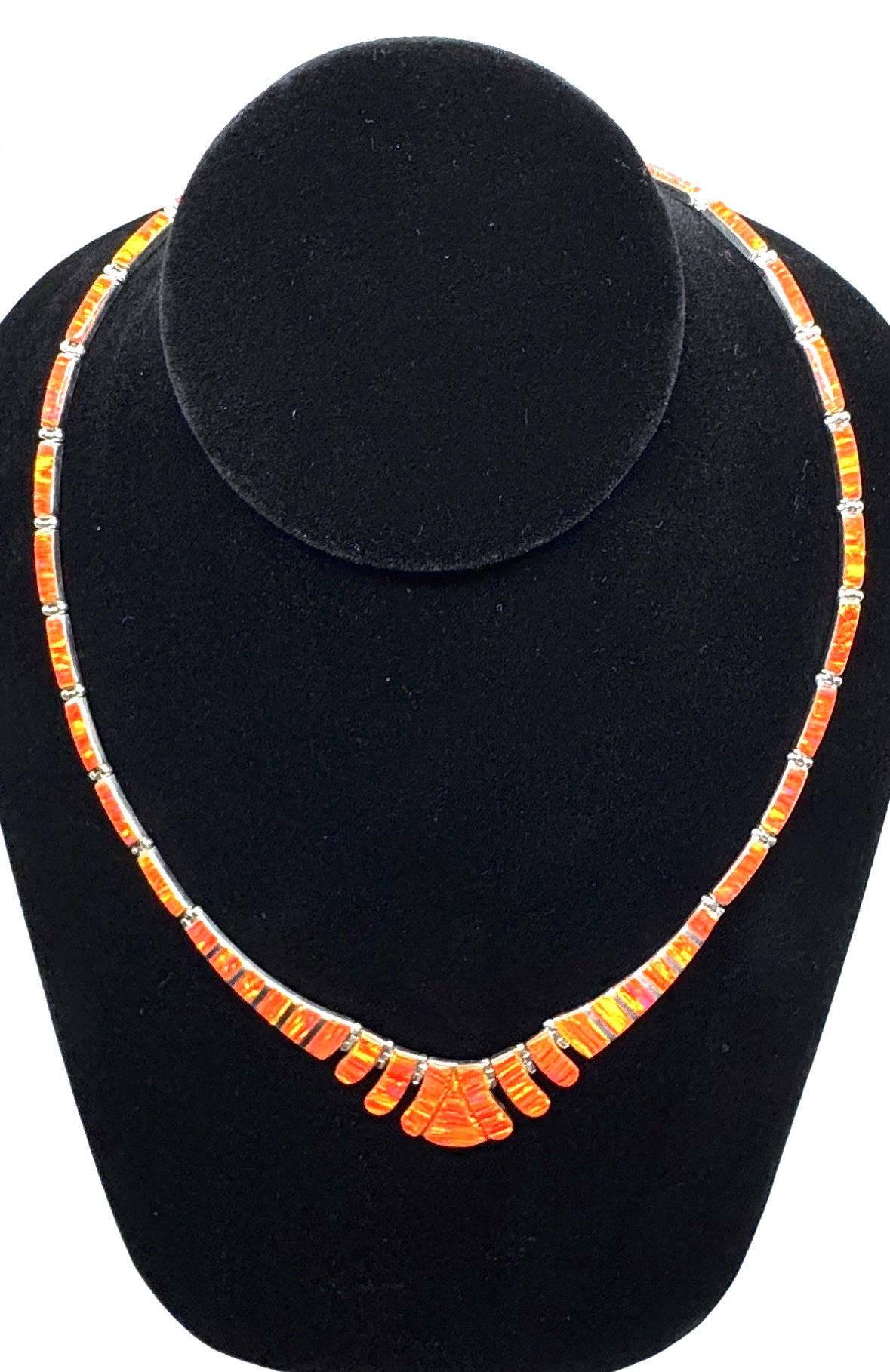 Orange fire opal necklace