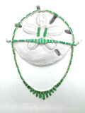 Green fire opal necklace set