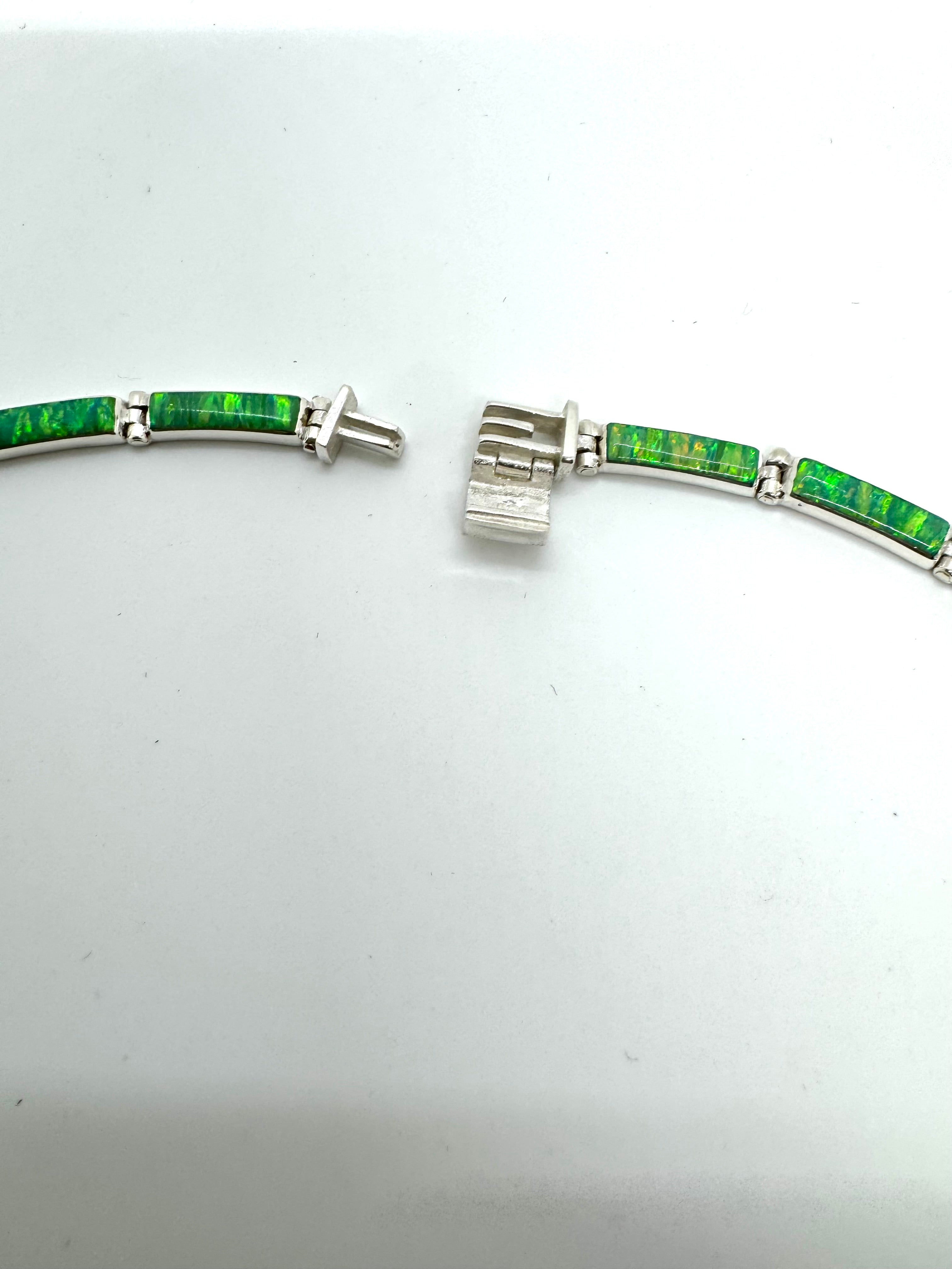 Green fire opal necklace