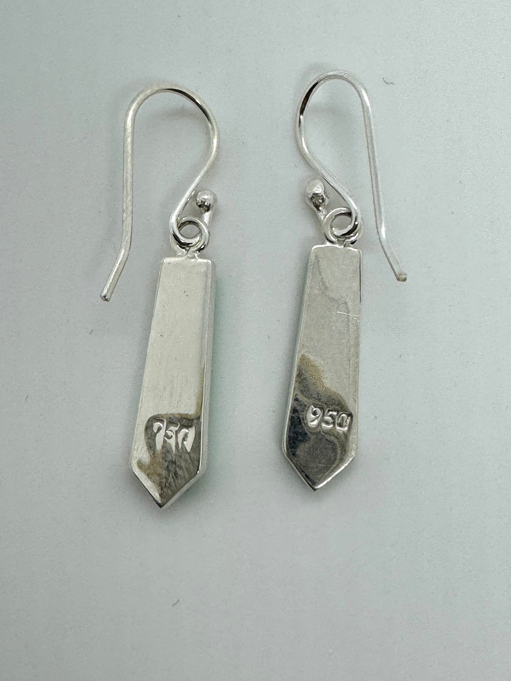 Green fire opal hanging earrings