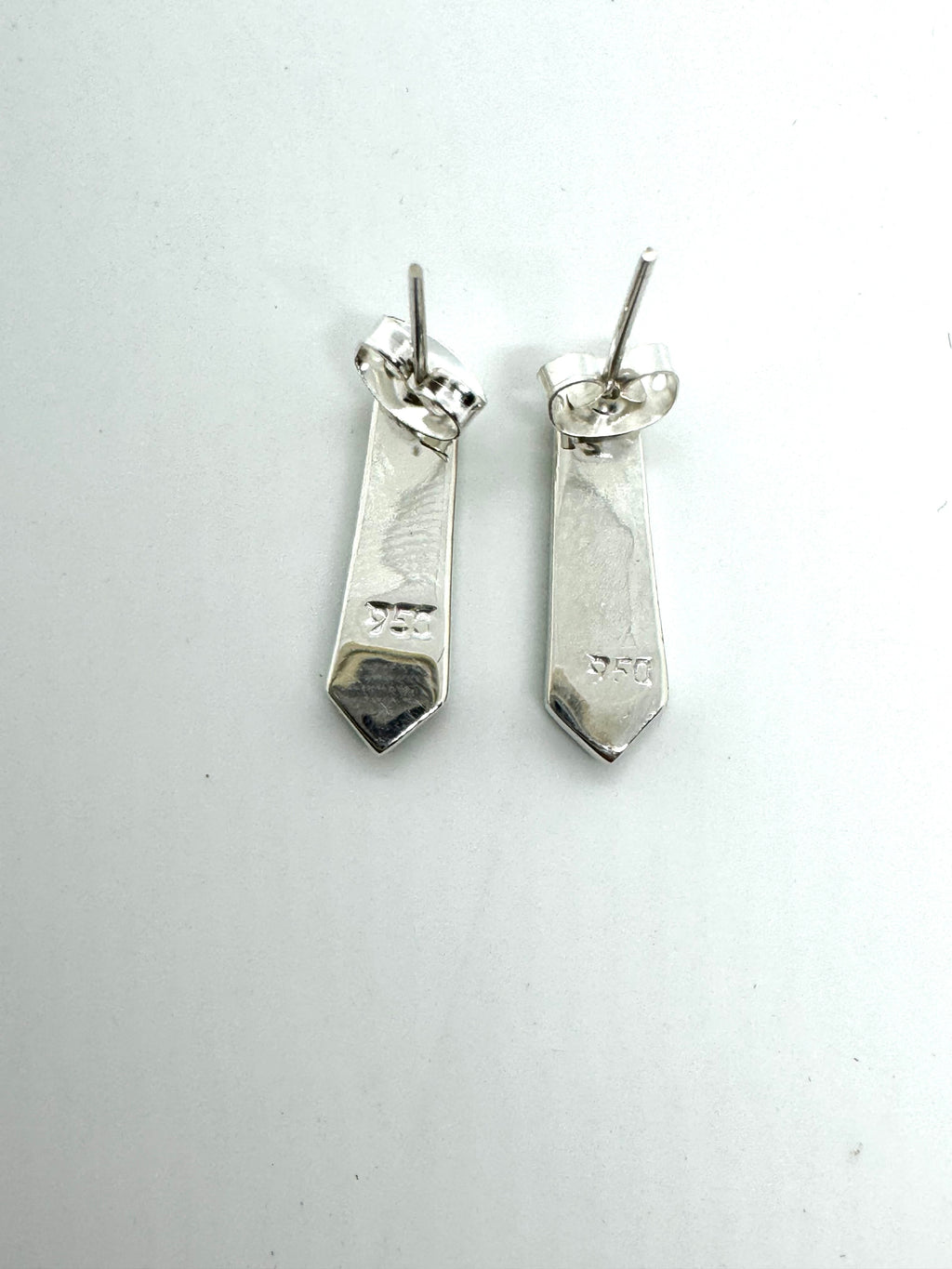 Green post fire opal earrings