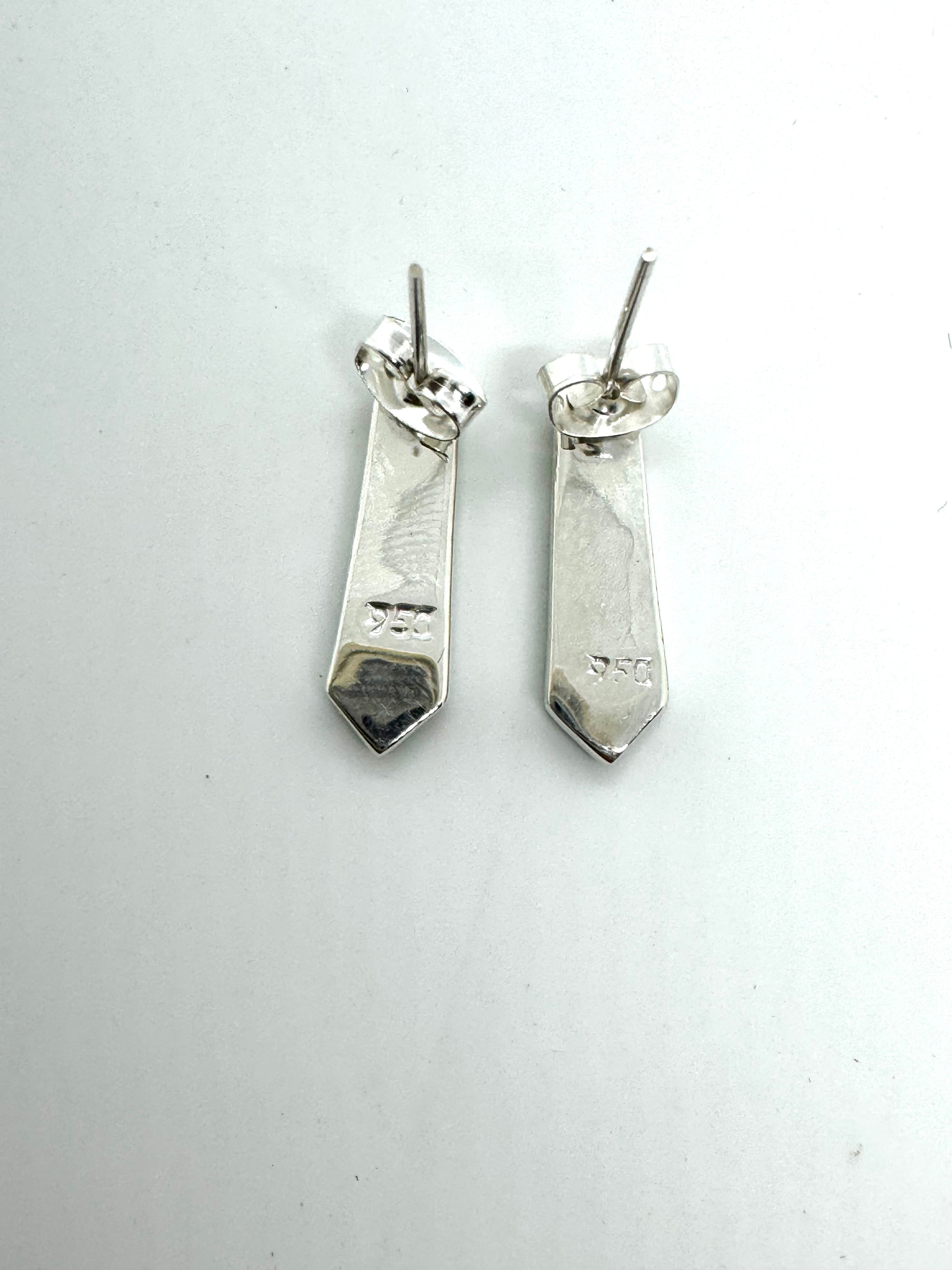 Green post fire opal earrings