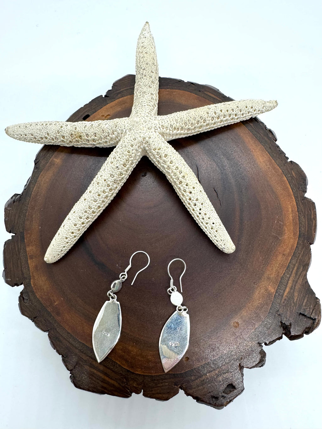 White fire opal earrings