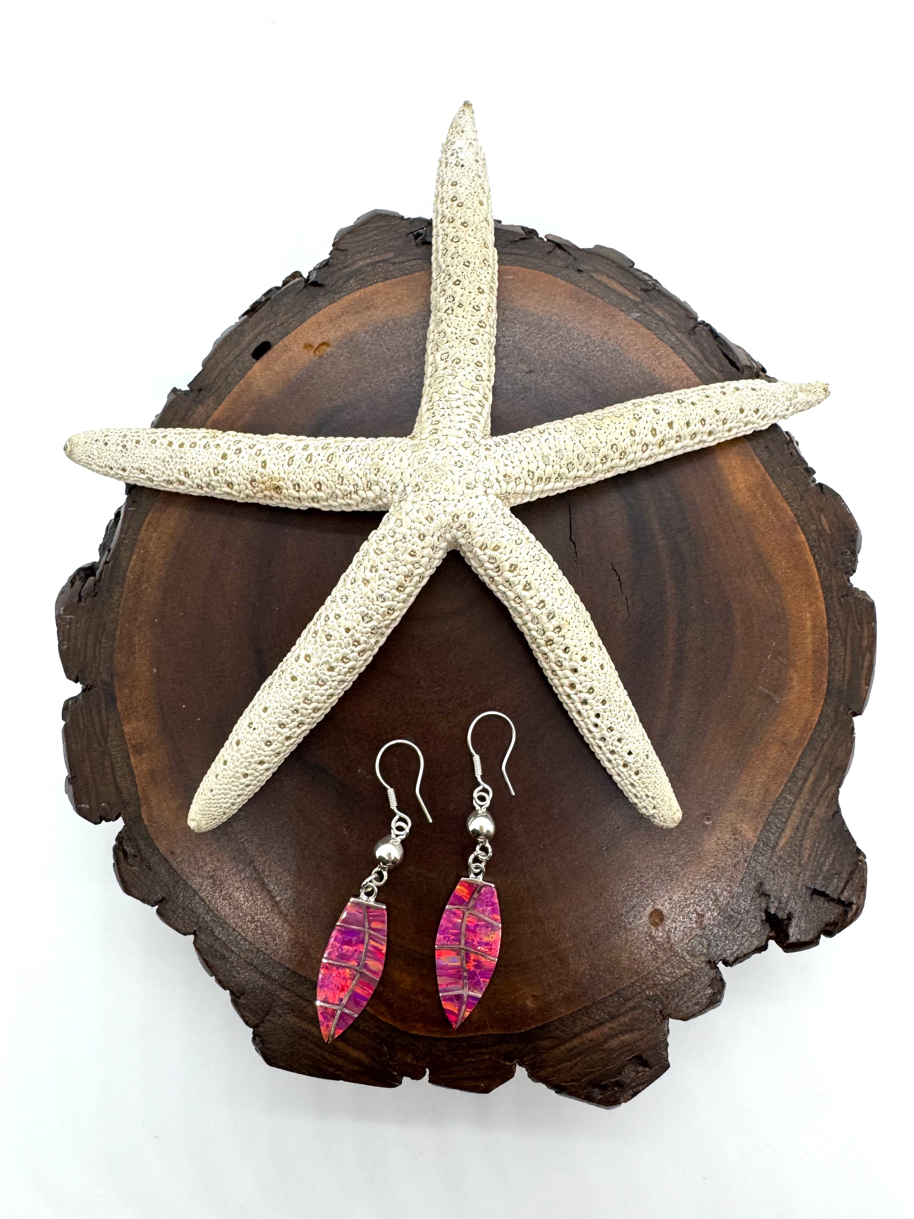 Pink fire opal earrings