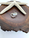 White fire opal hoop earrings