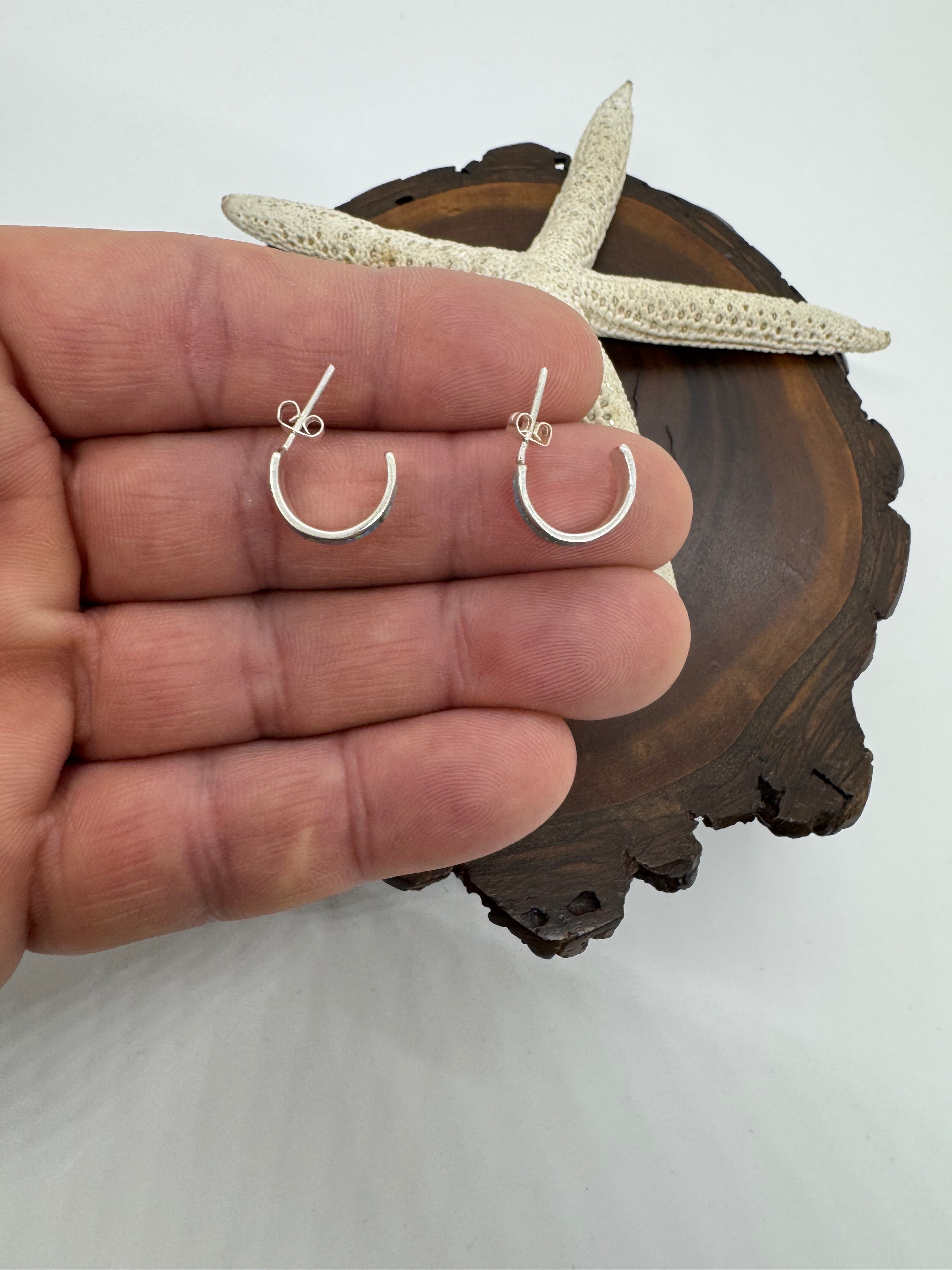 Ocean blue fire opal  hoop earrings