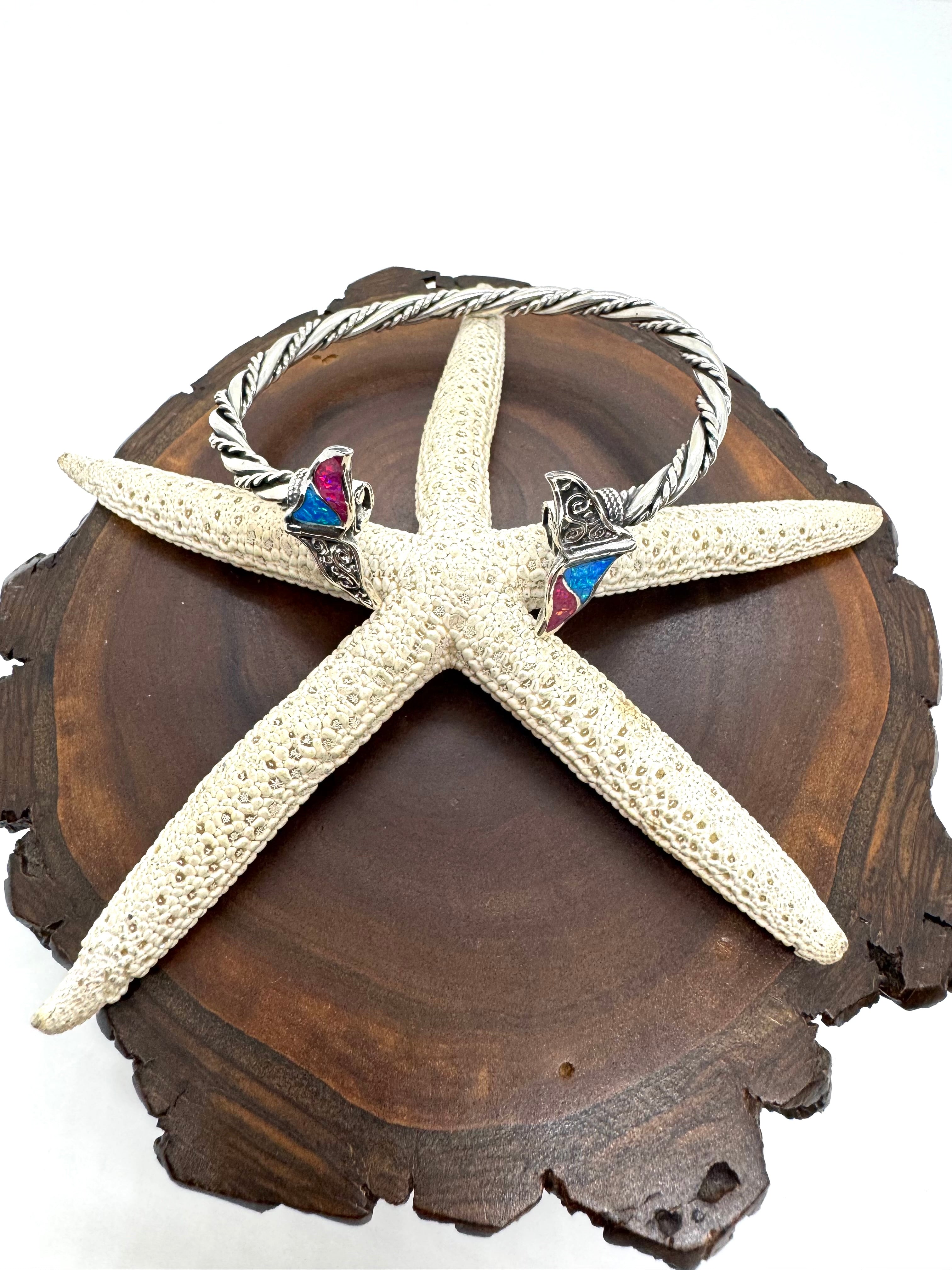 Fire opal mermaid tail bracelet