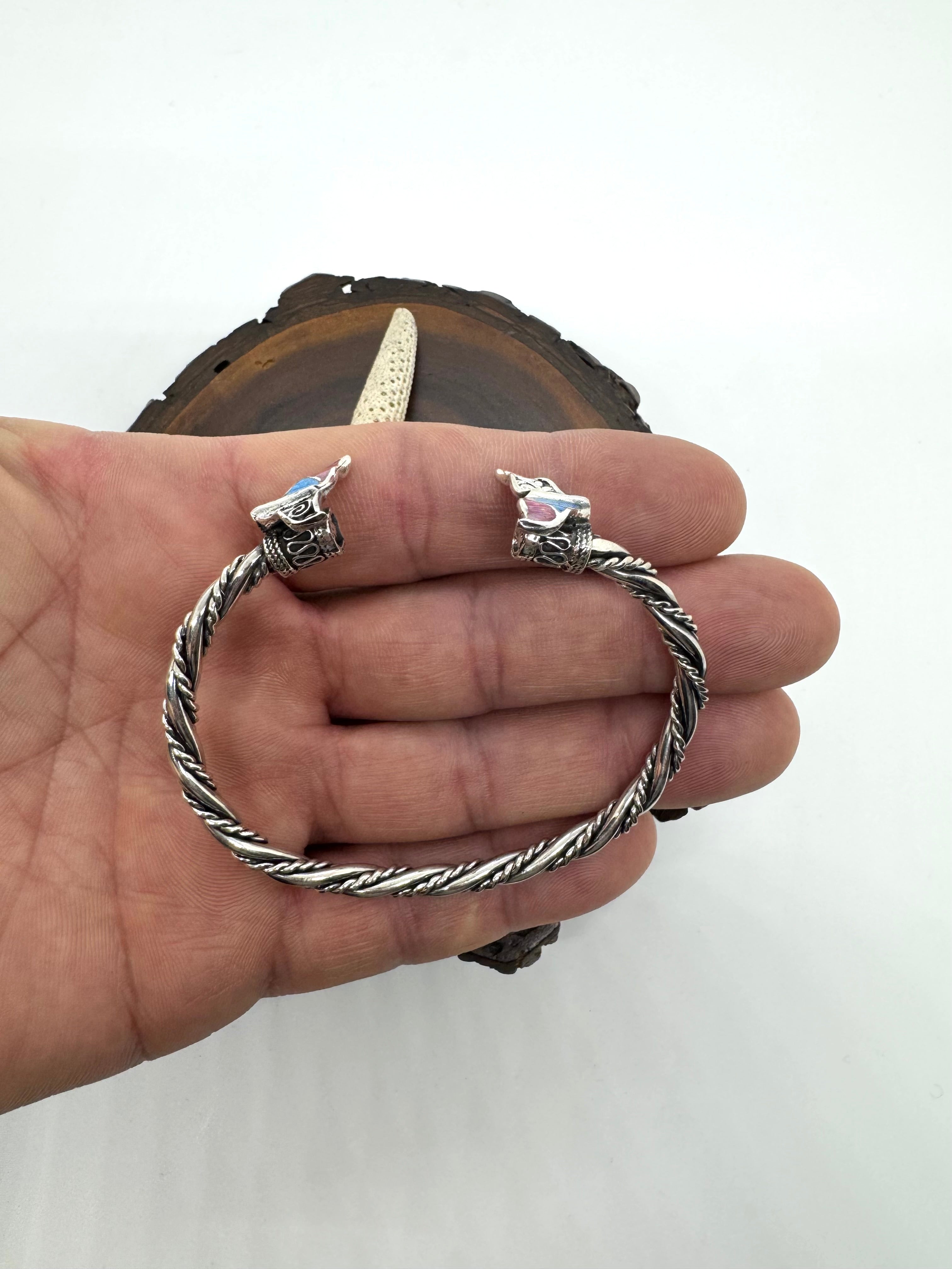 Fire opal mermaid tail bracelet