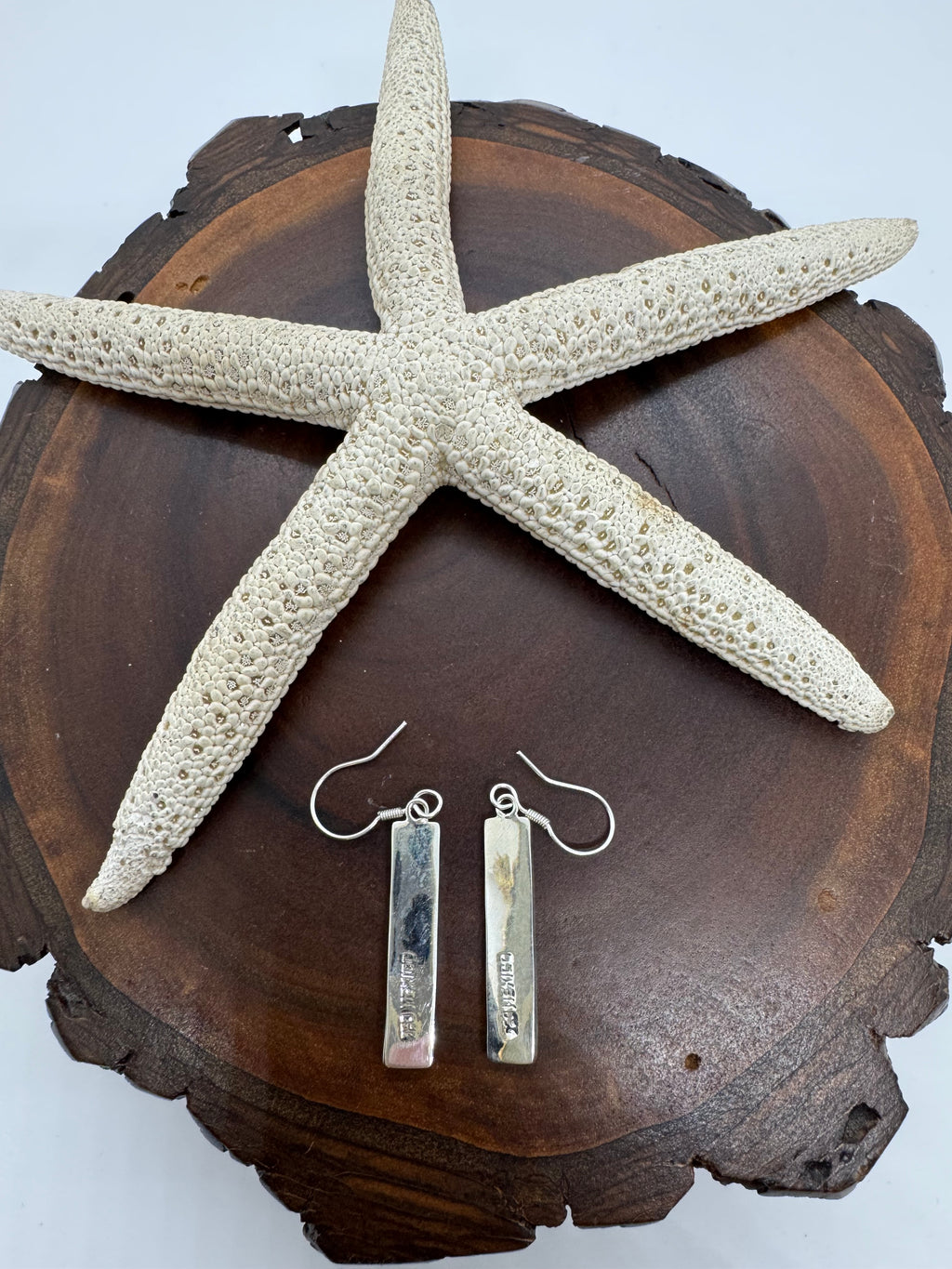 White fire opal hanging earrings