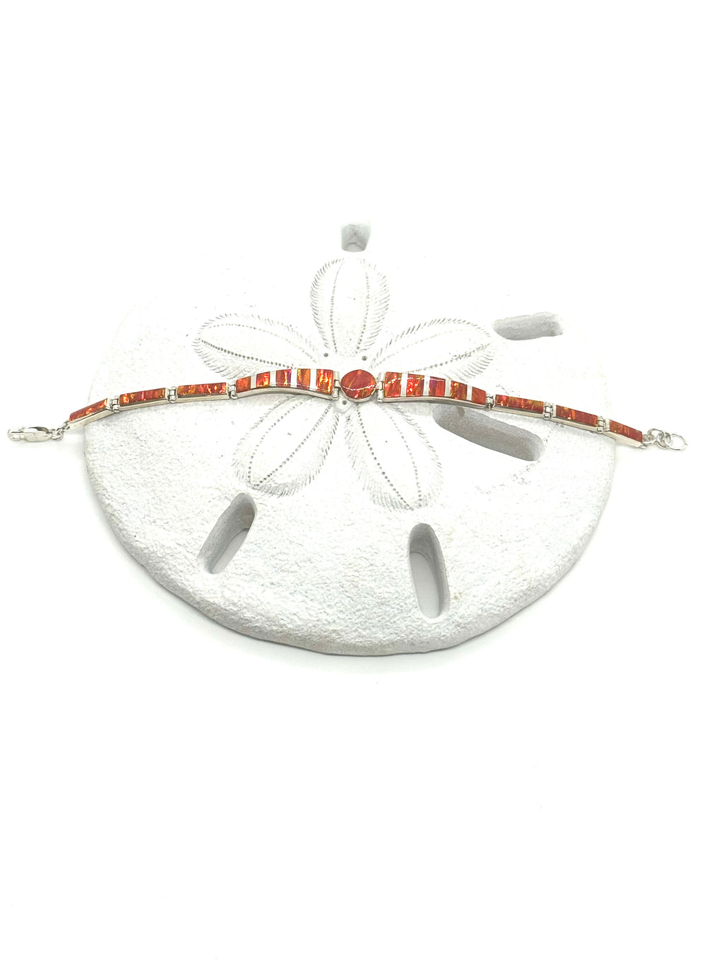 Orange fire opal bracelet