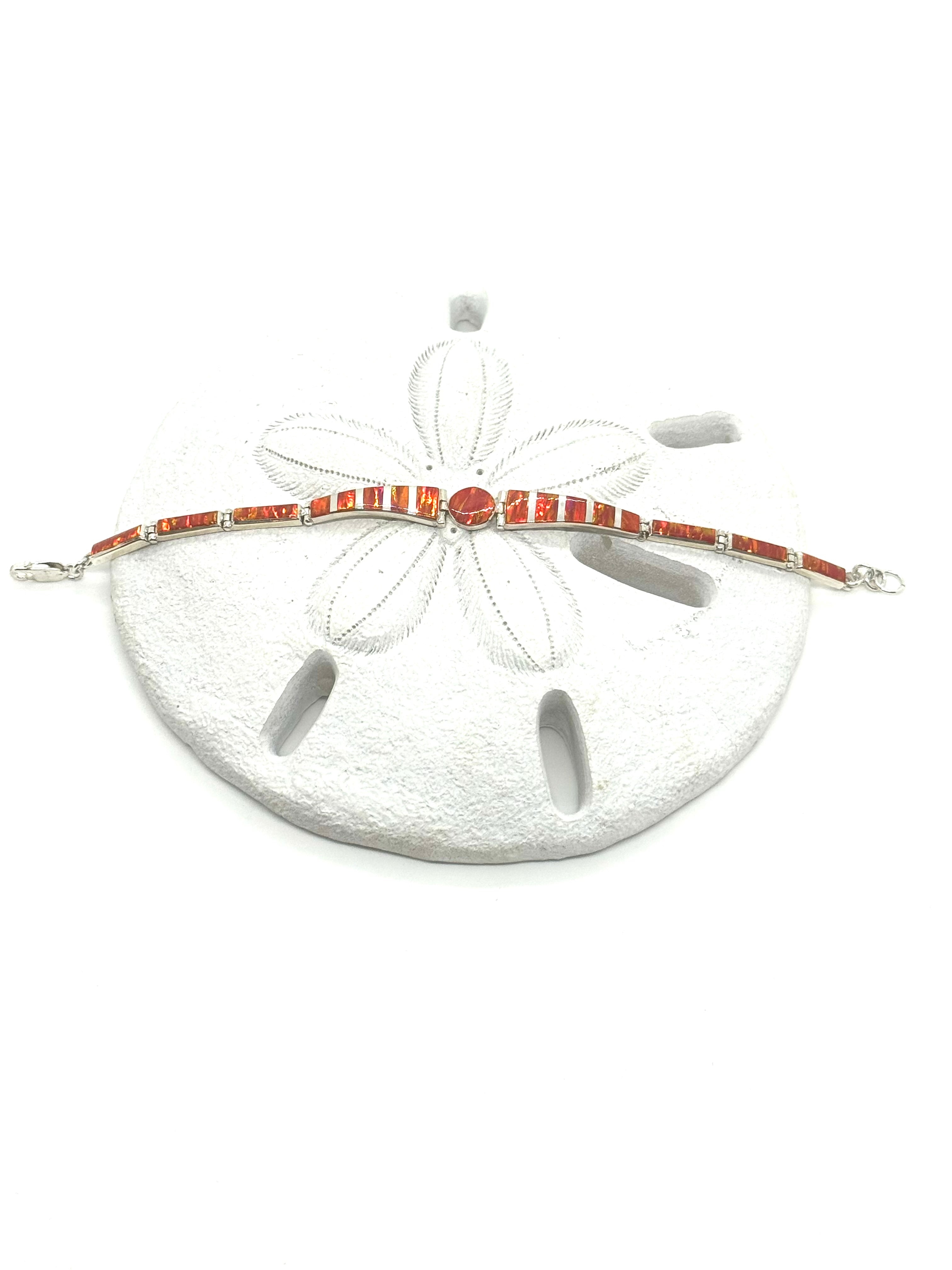 Orange fire opal bracelet