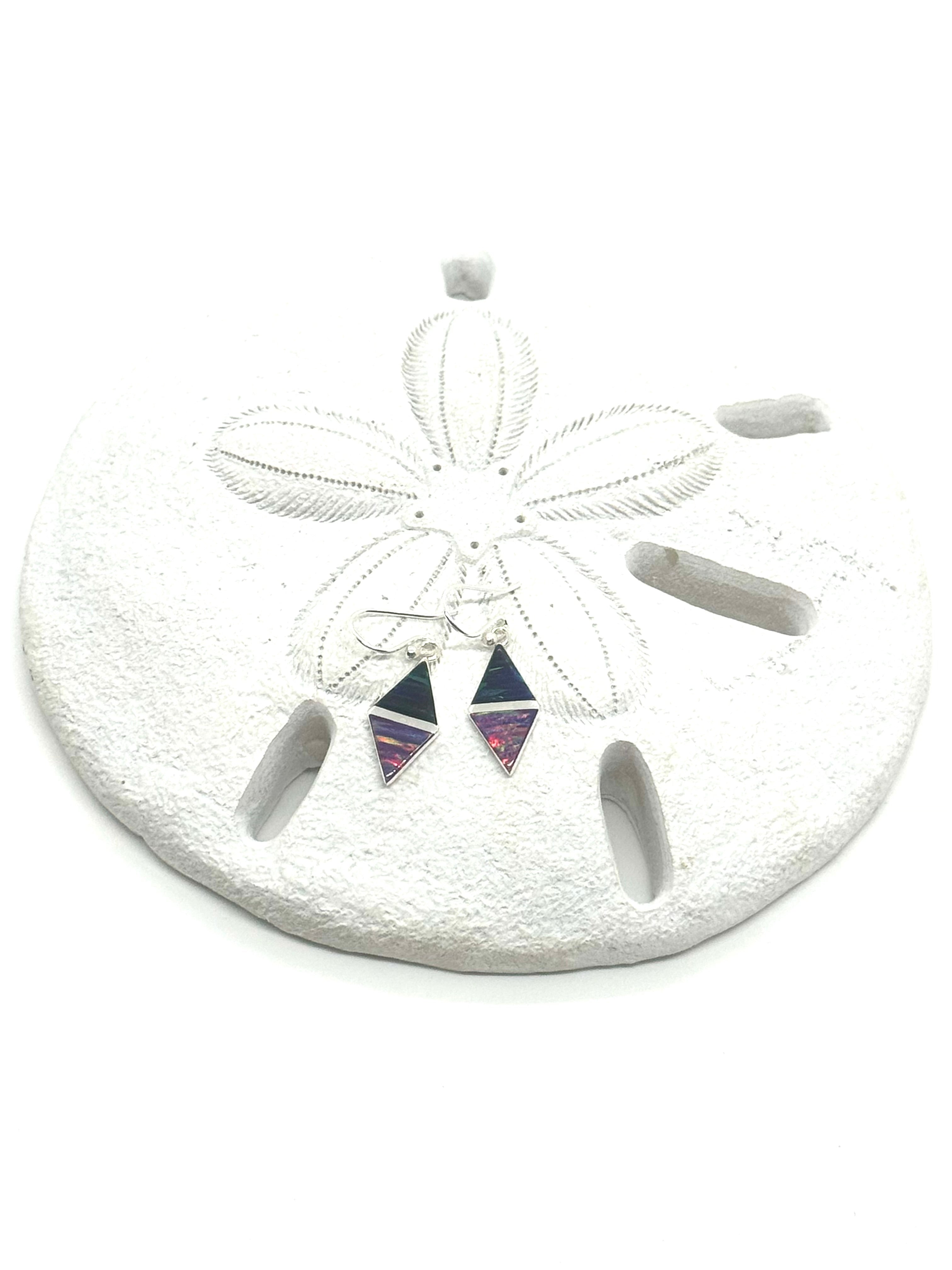 Multi color fire opal hanging earrings