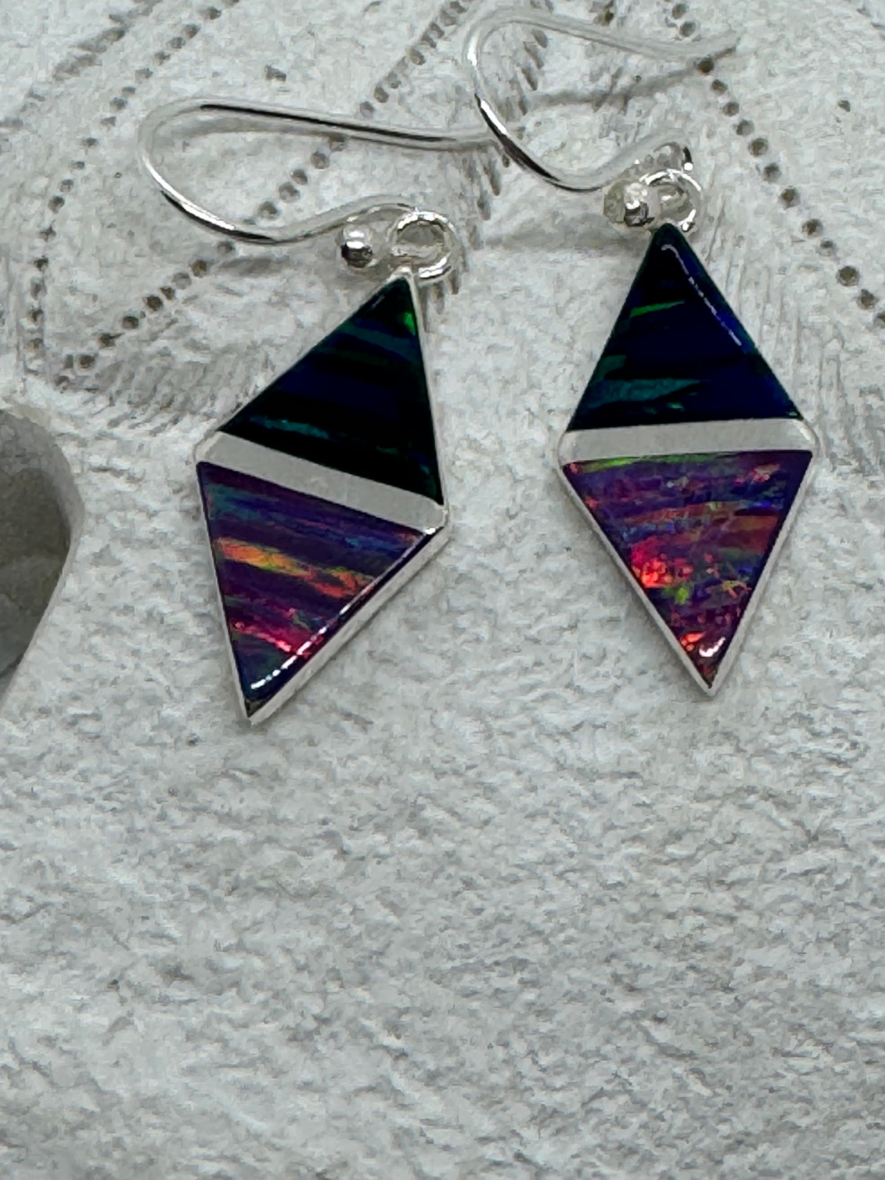 Multi color fire opal hanging earrings