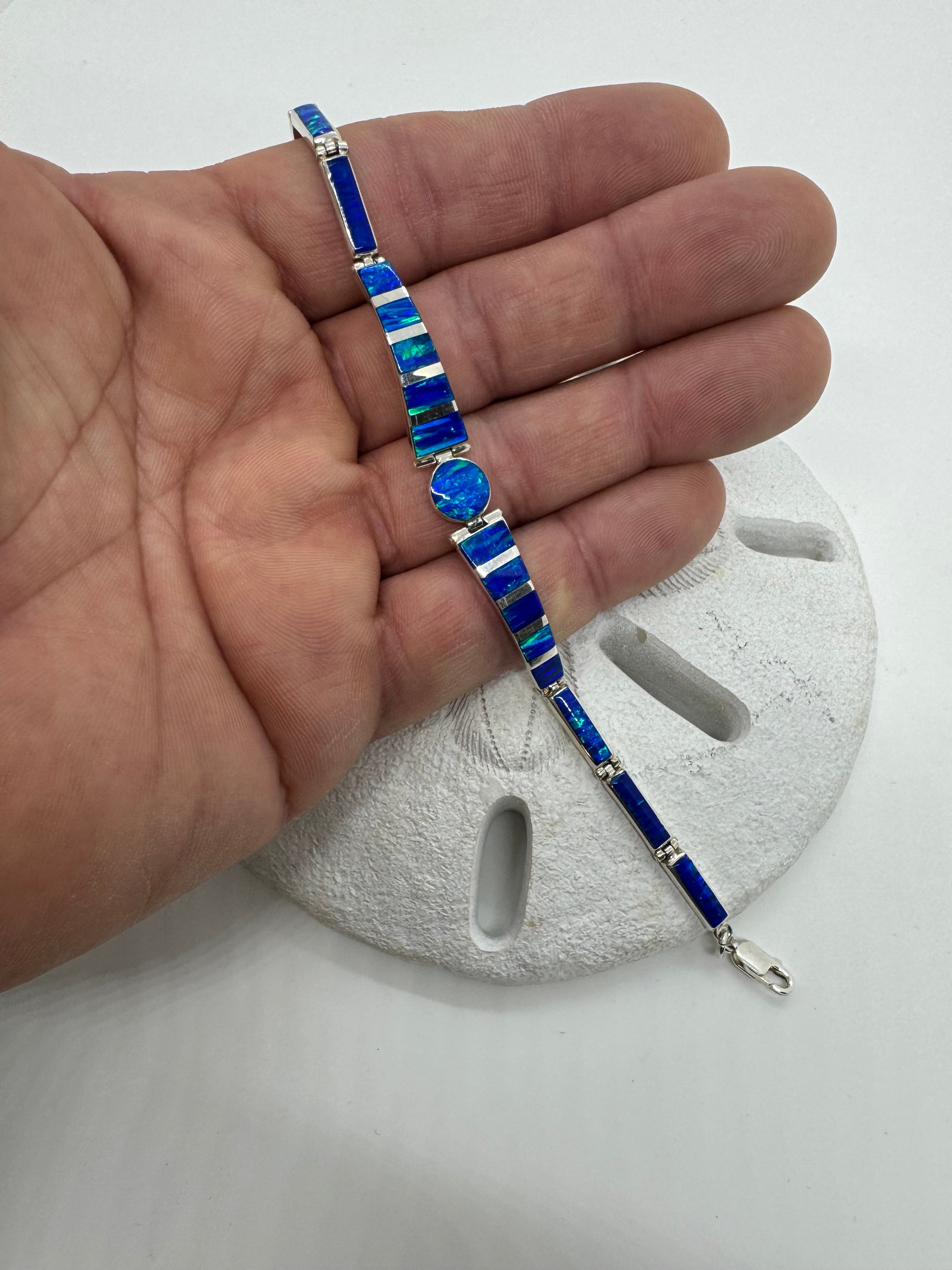 Blue fire opal bracelet