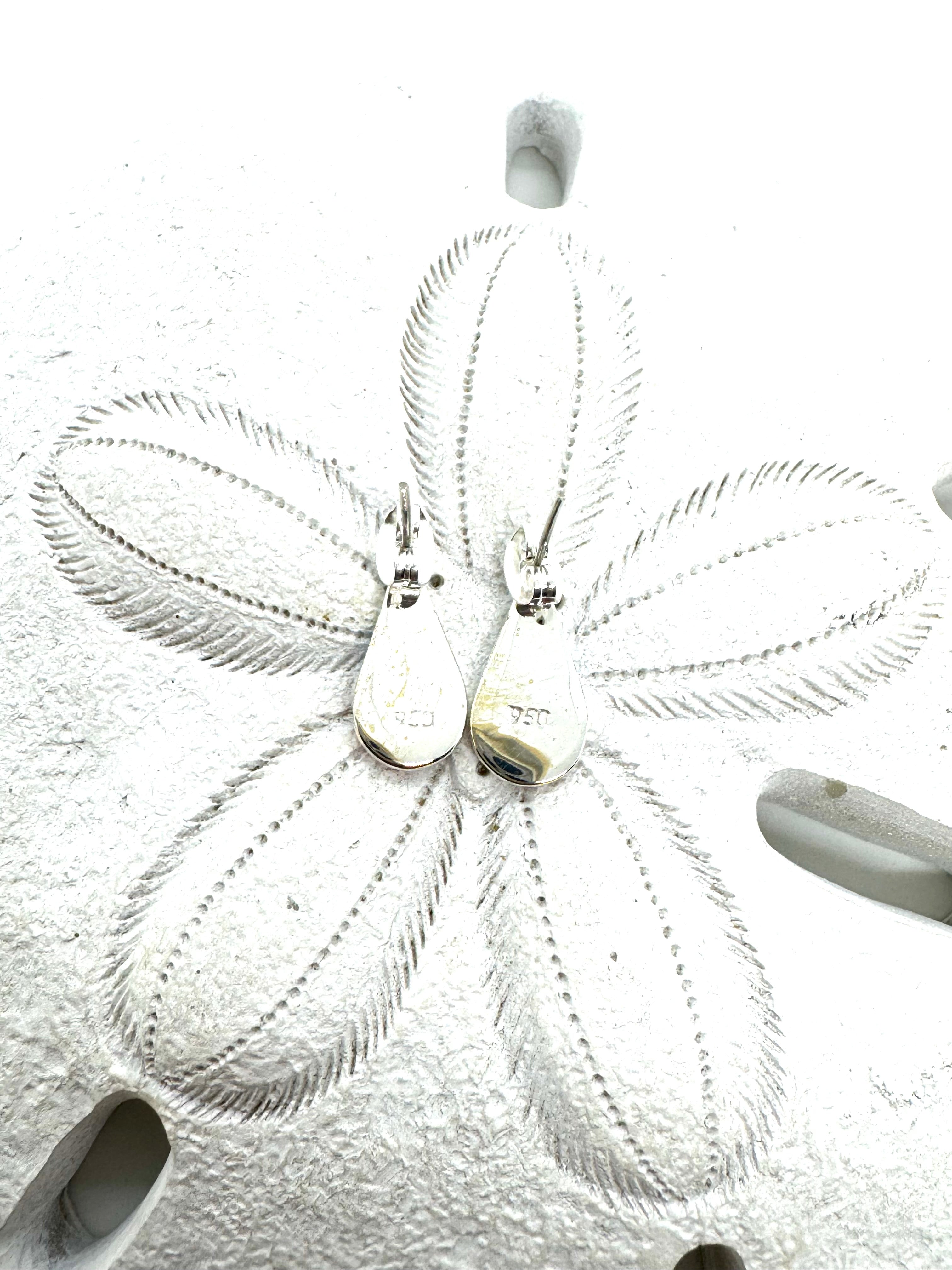 Multicolored post fire opal earrings