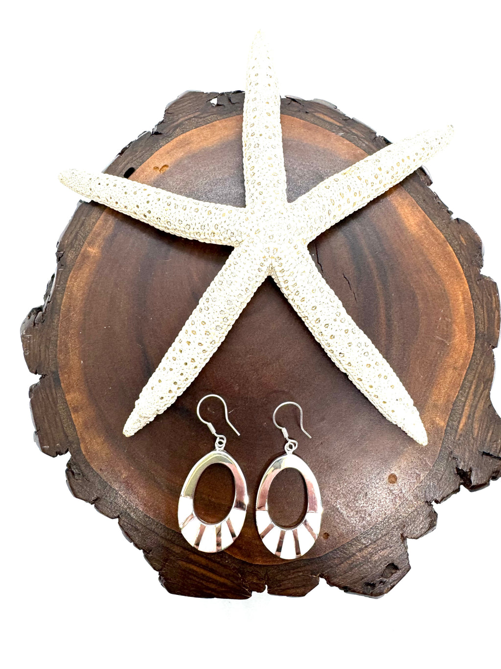 White fire opal hanging earrings