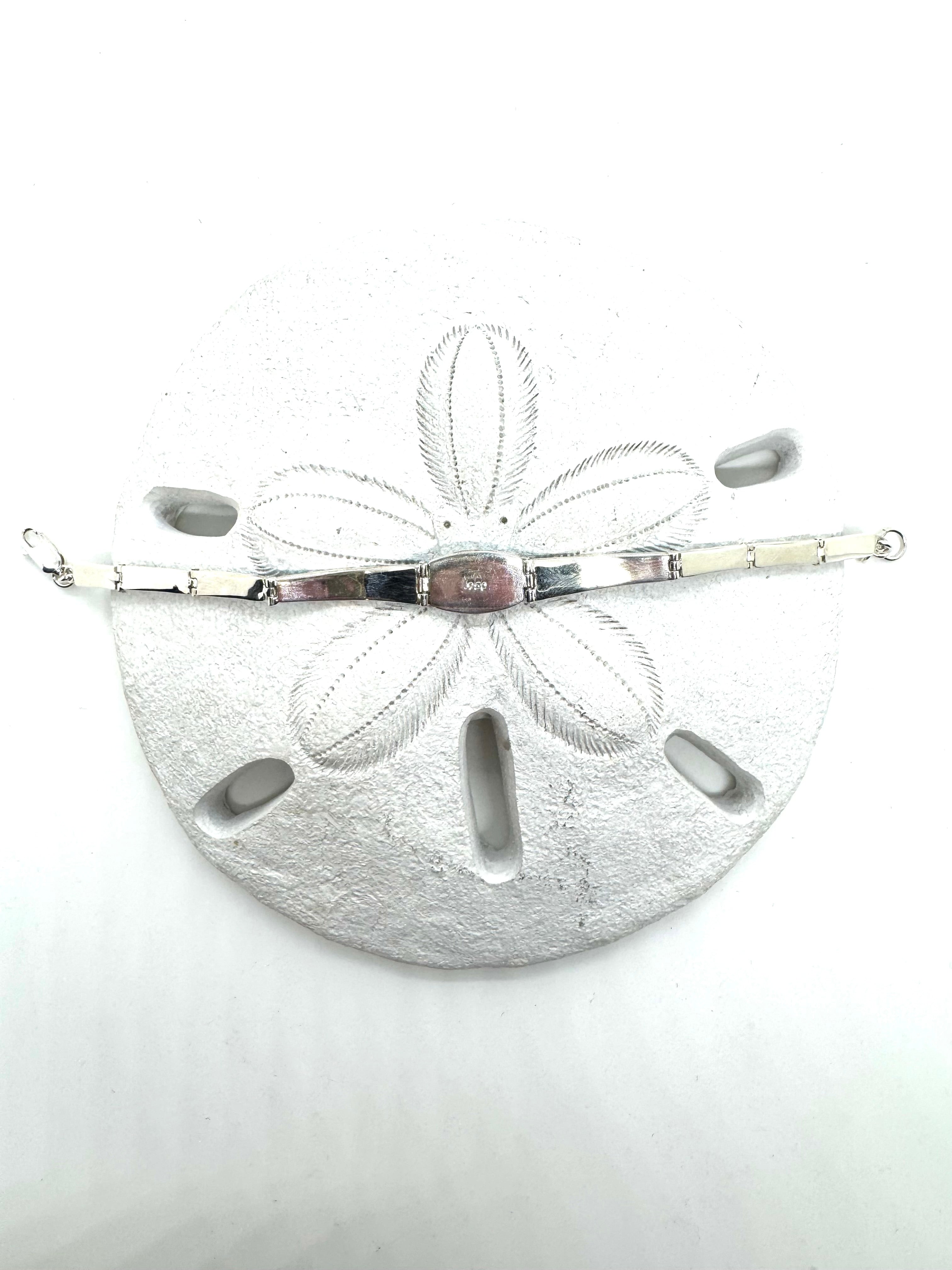 Sea blue fire opal bracelet