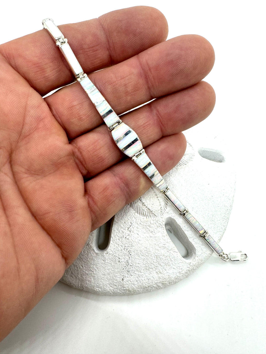 White fire opal bracelet