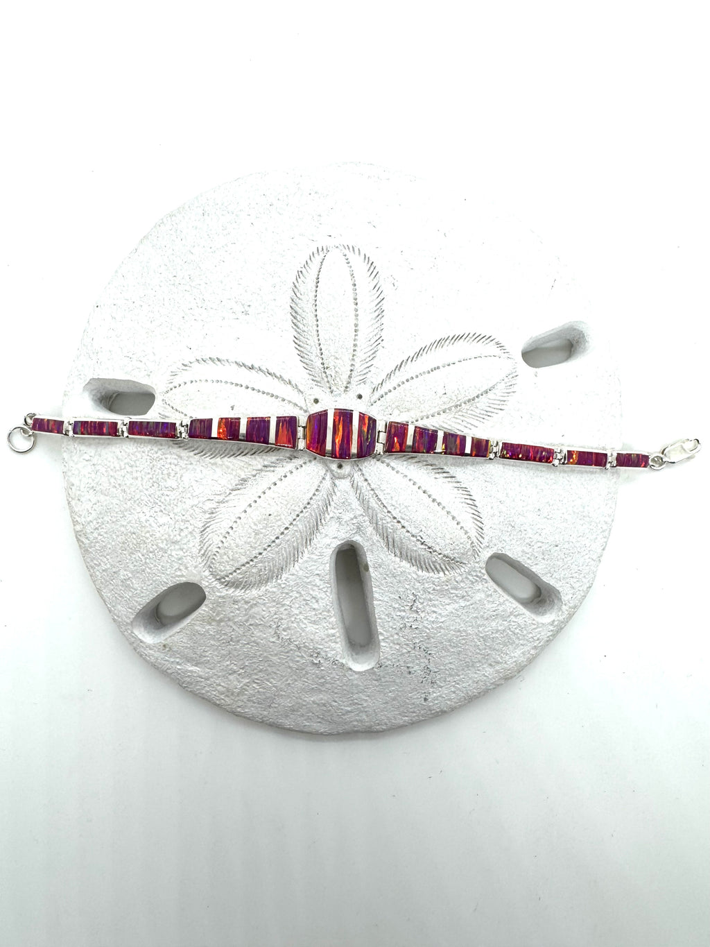 Pink fire opal bracelet