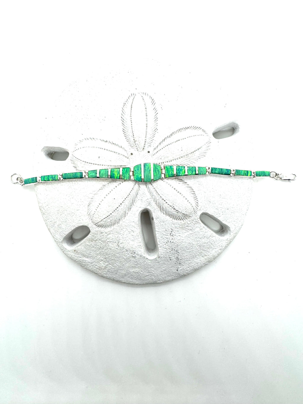 Green fire opal bracelet