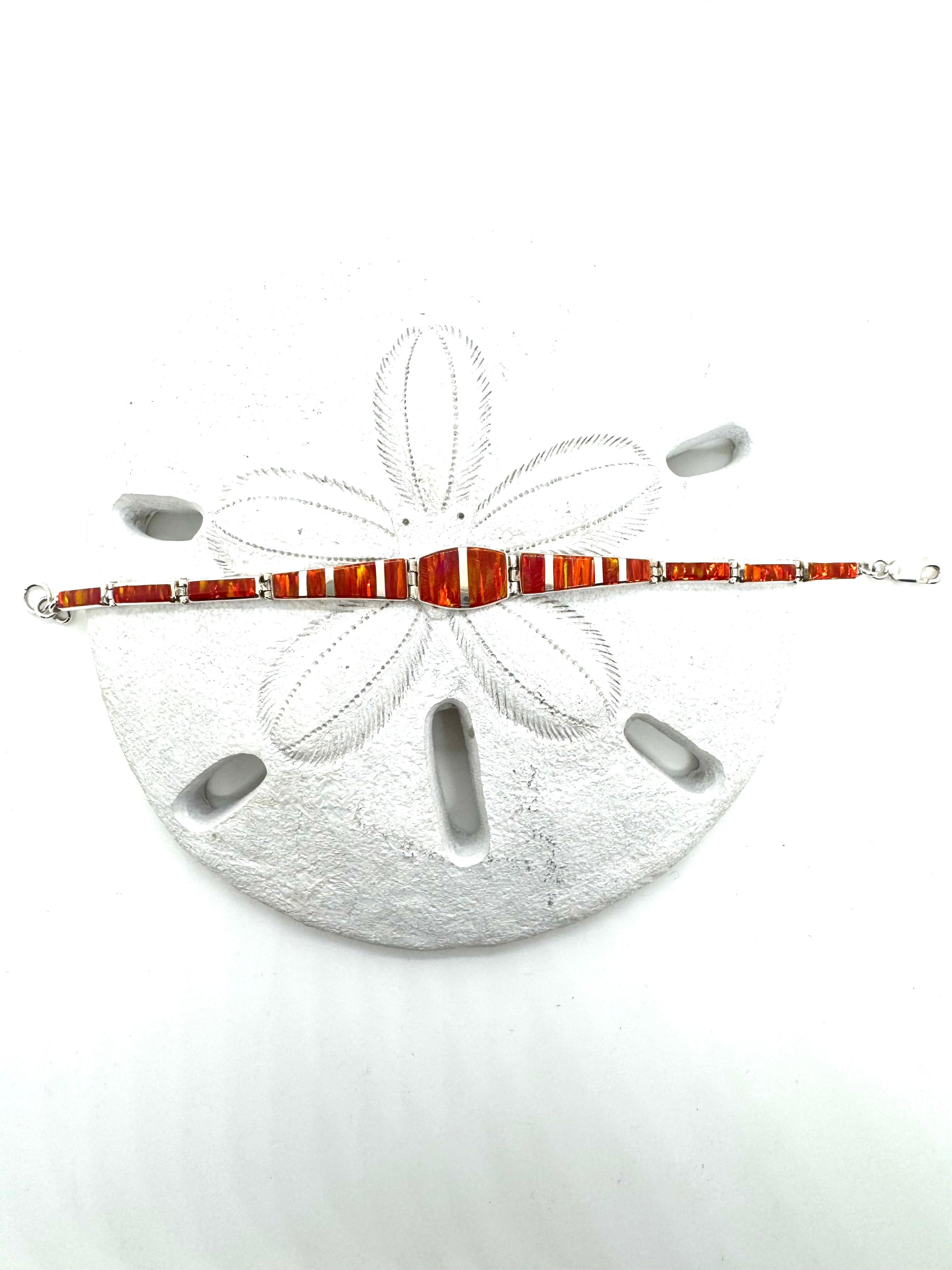 Orange fire opal bracelet