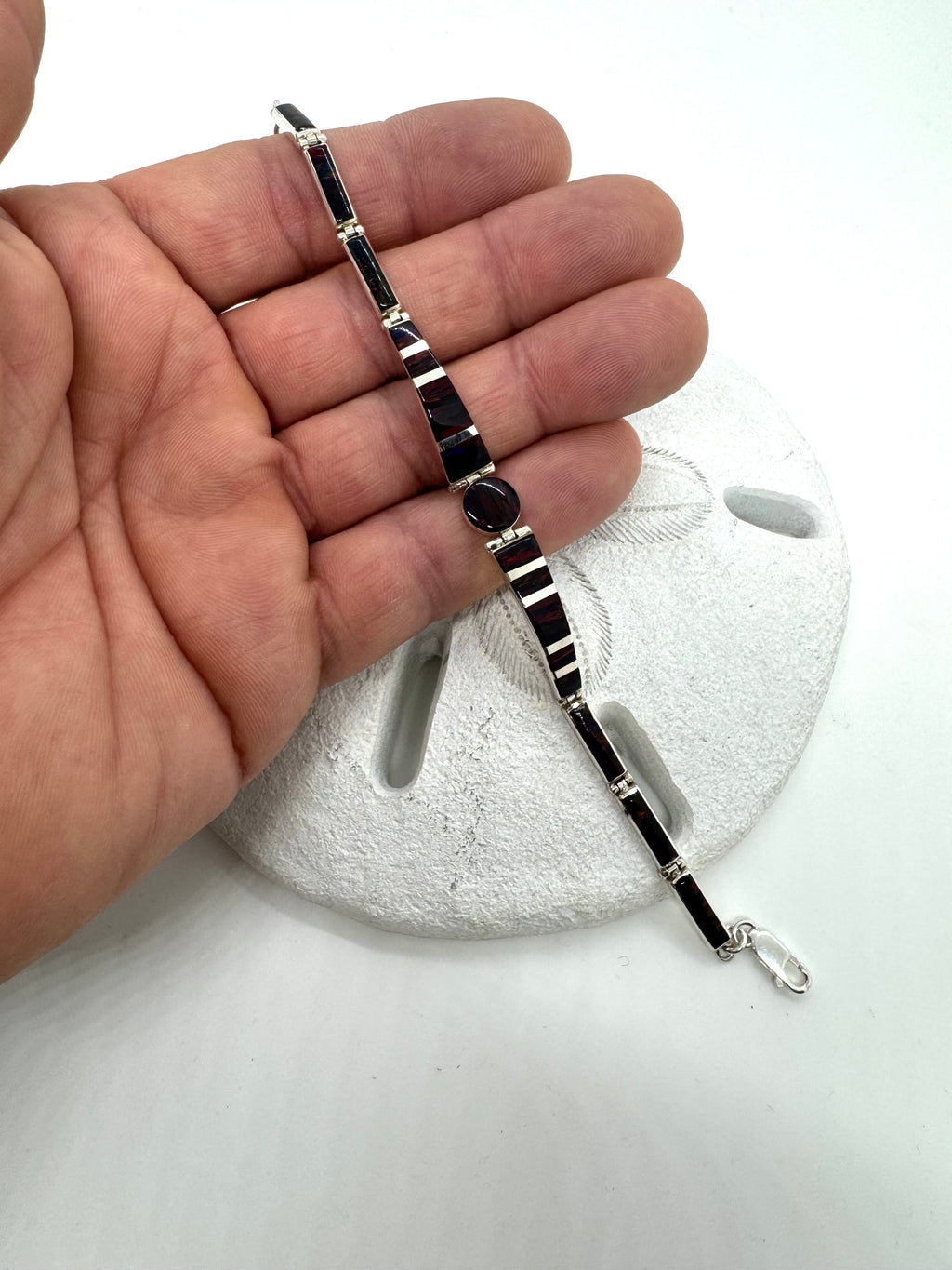 Black fire opal bracelet