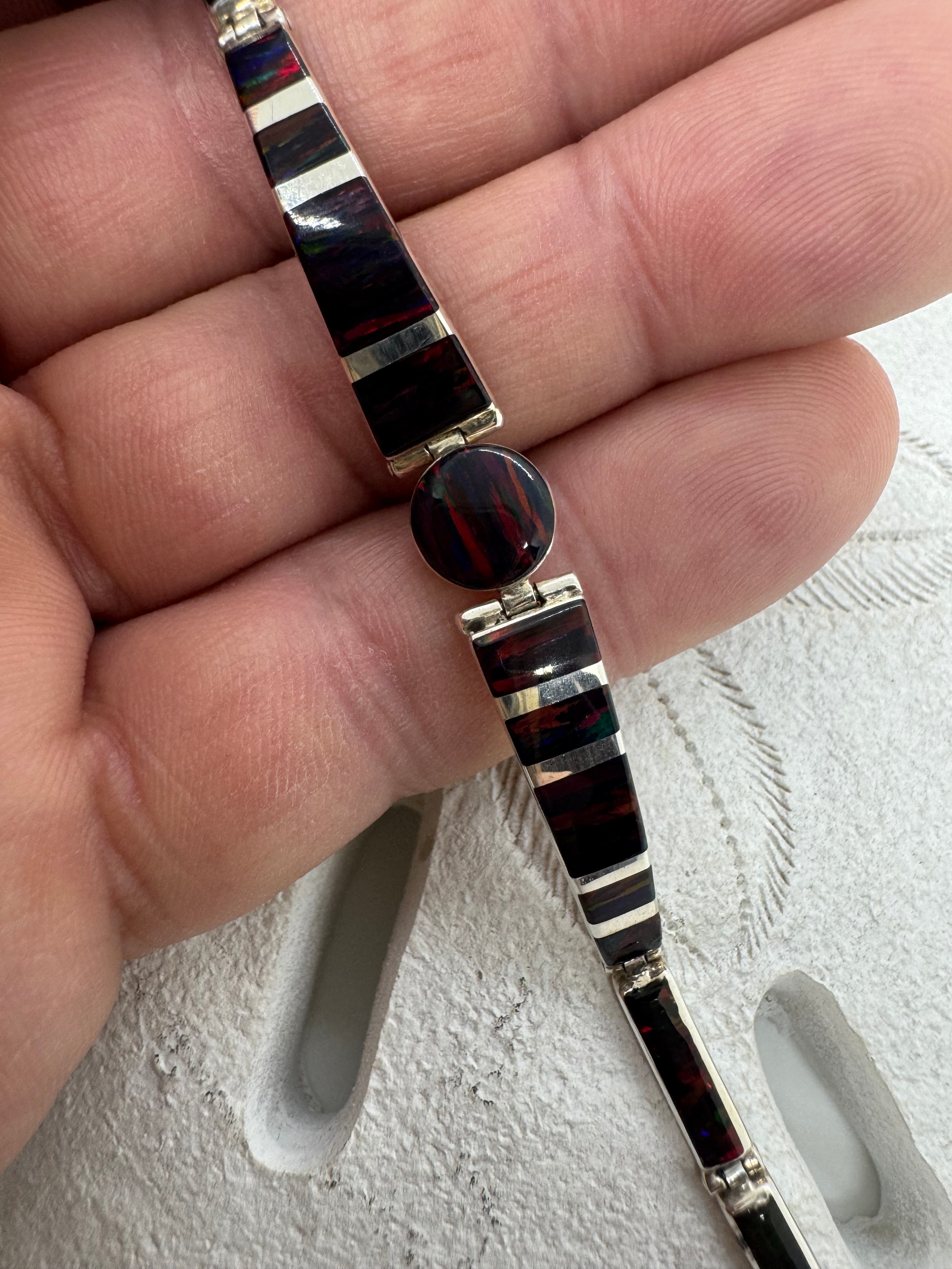 Black fire opal bracelet