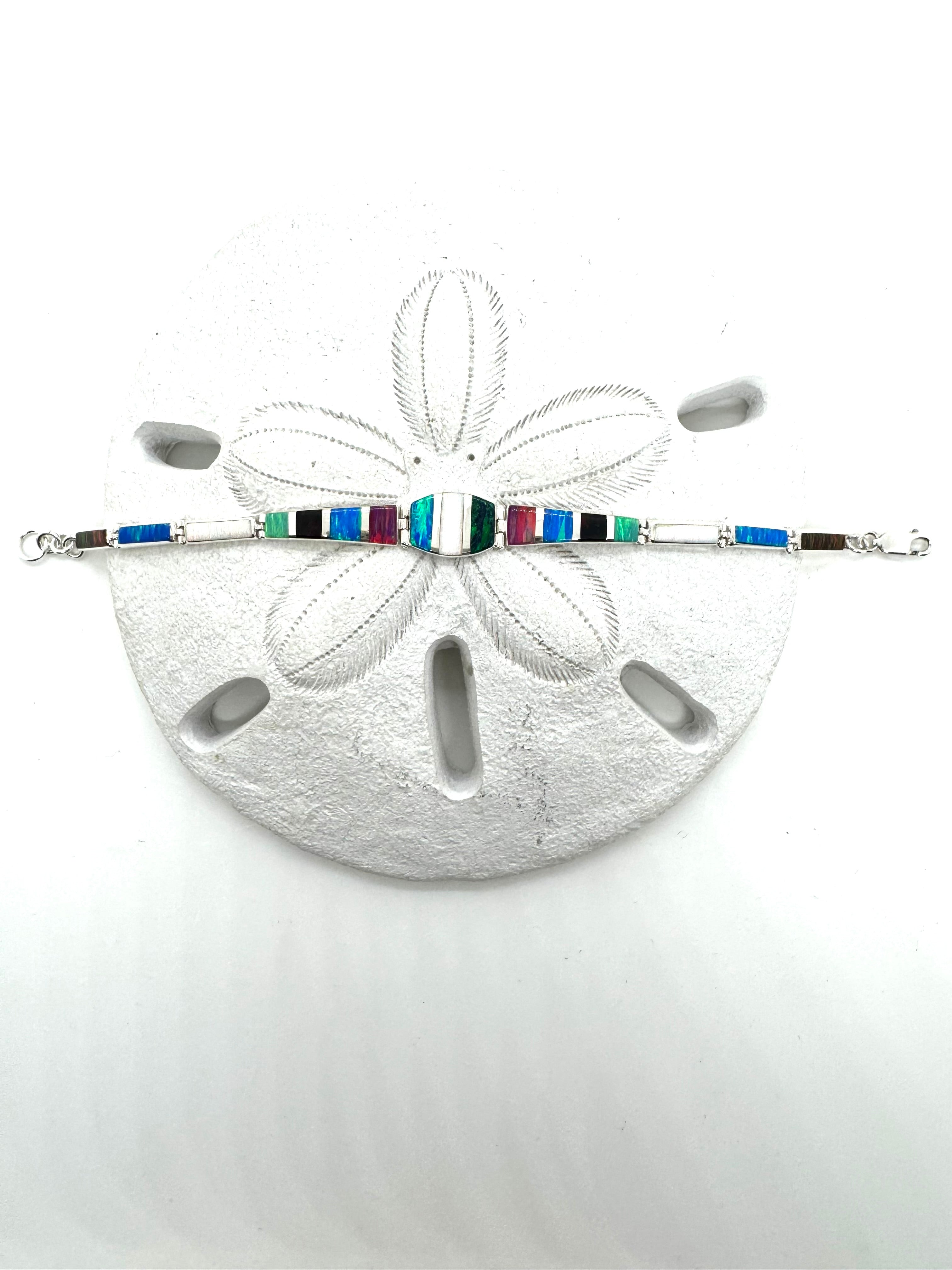 Multi-color fire opal bracelet