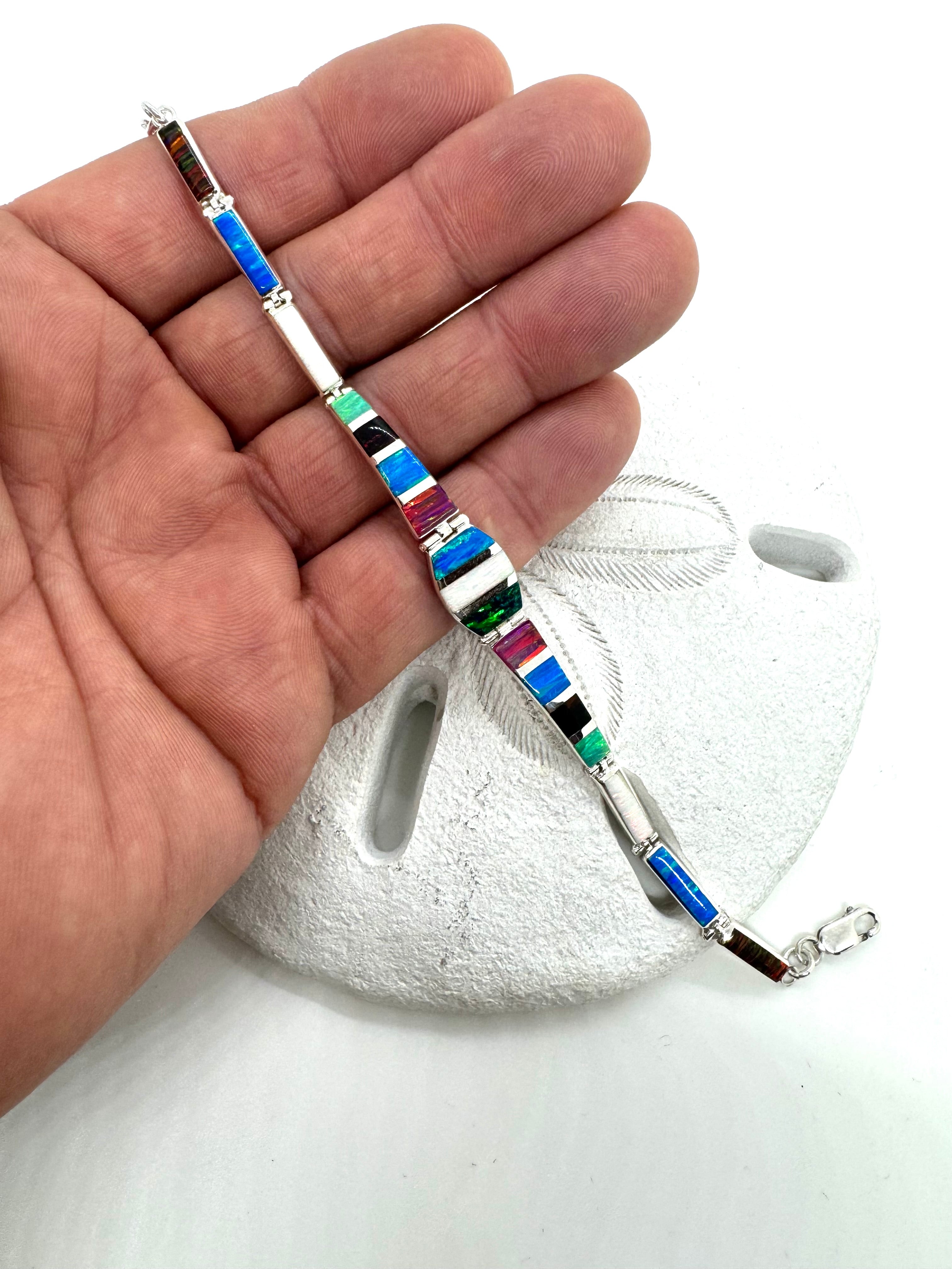Multi-color fire opal bracelet