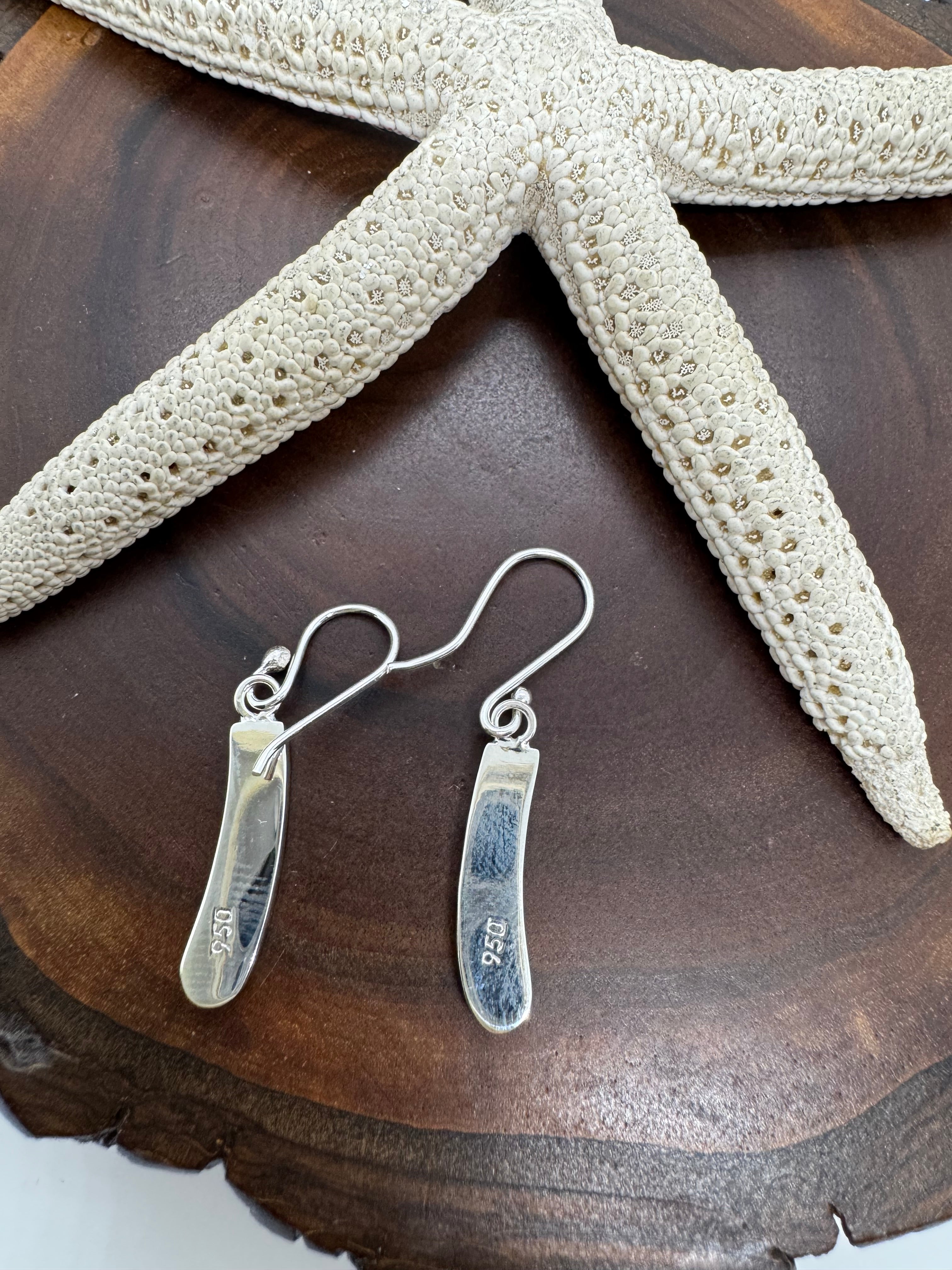 Multicolored fire opal hanging earrings