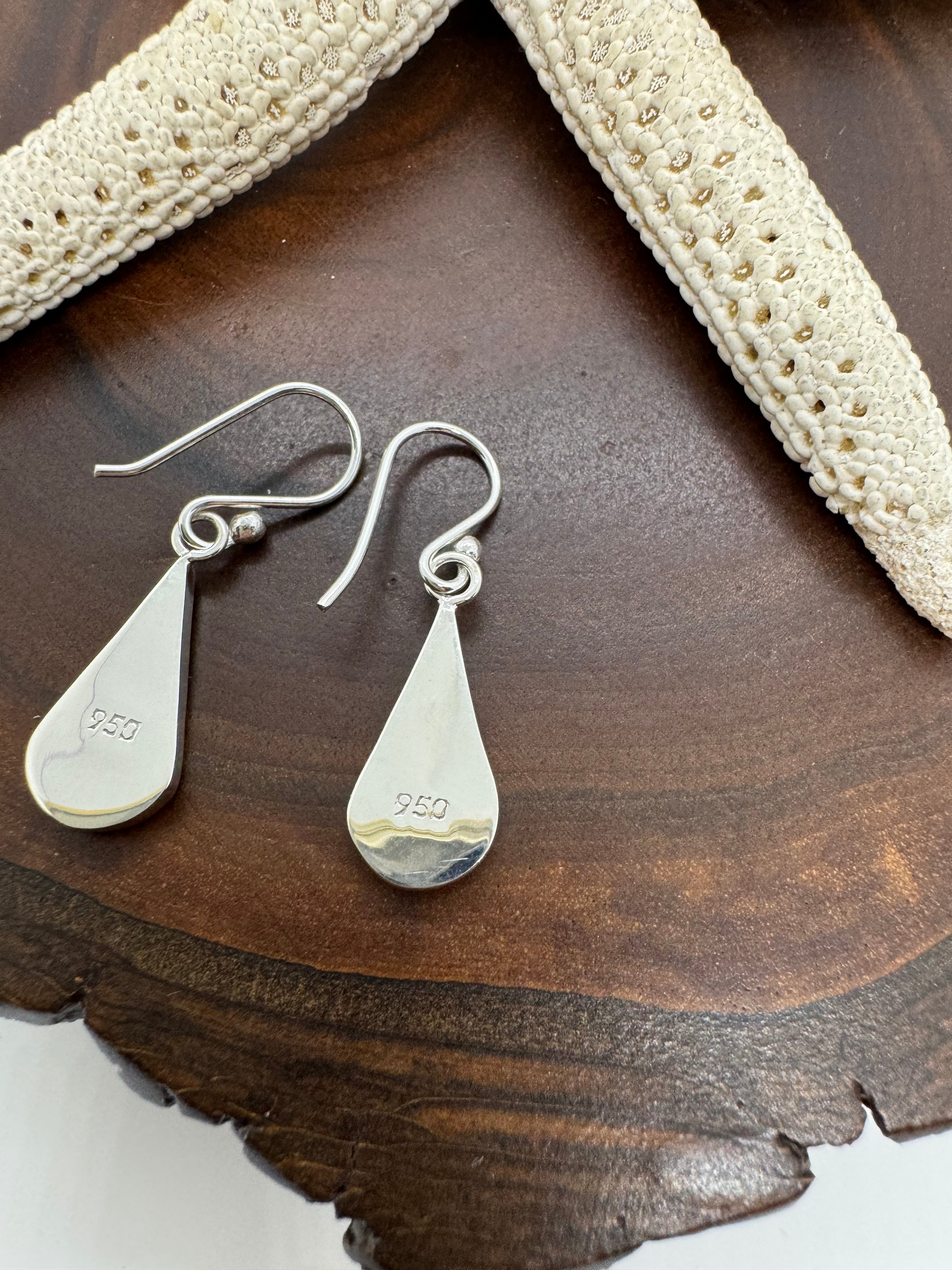 Multicolored hanging fire opal earrings