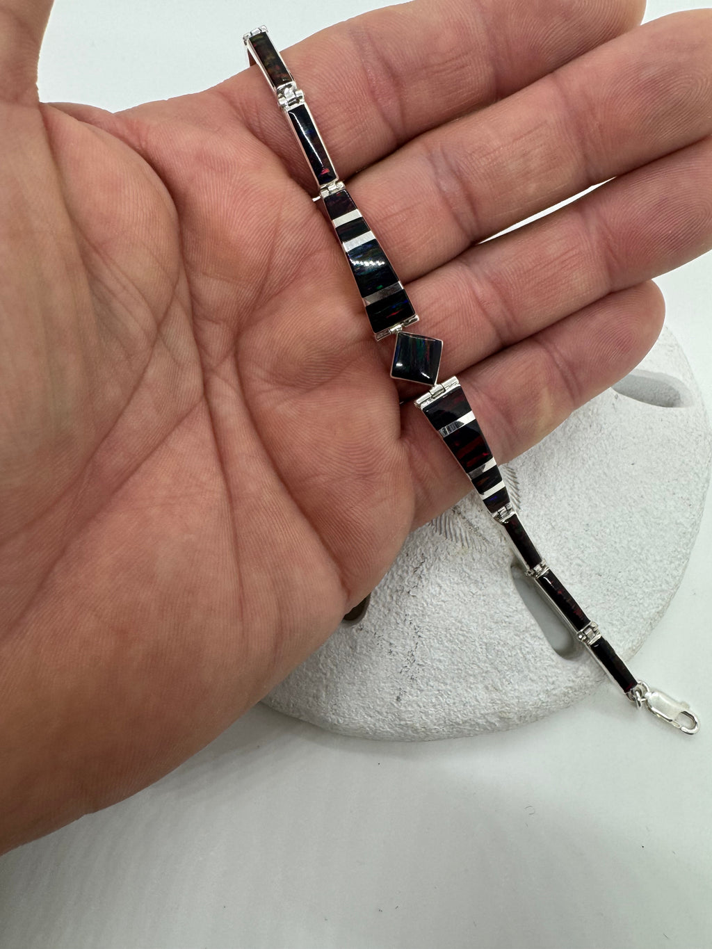 Black fire opal bracelet