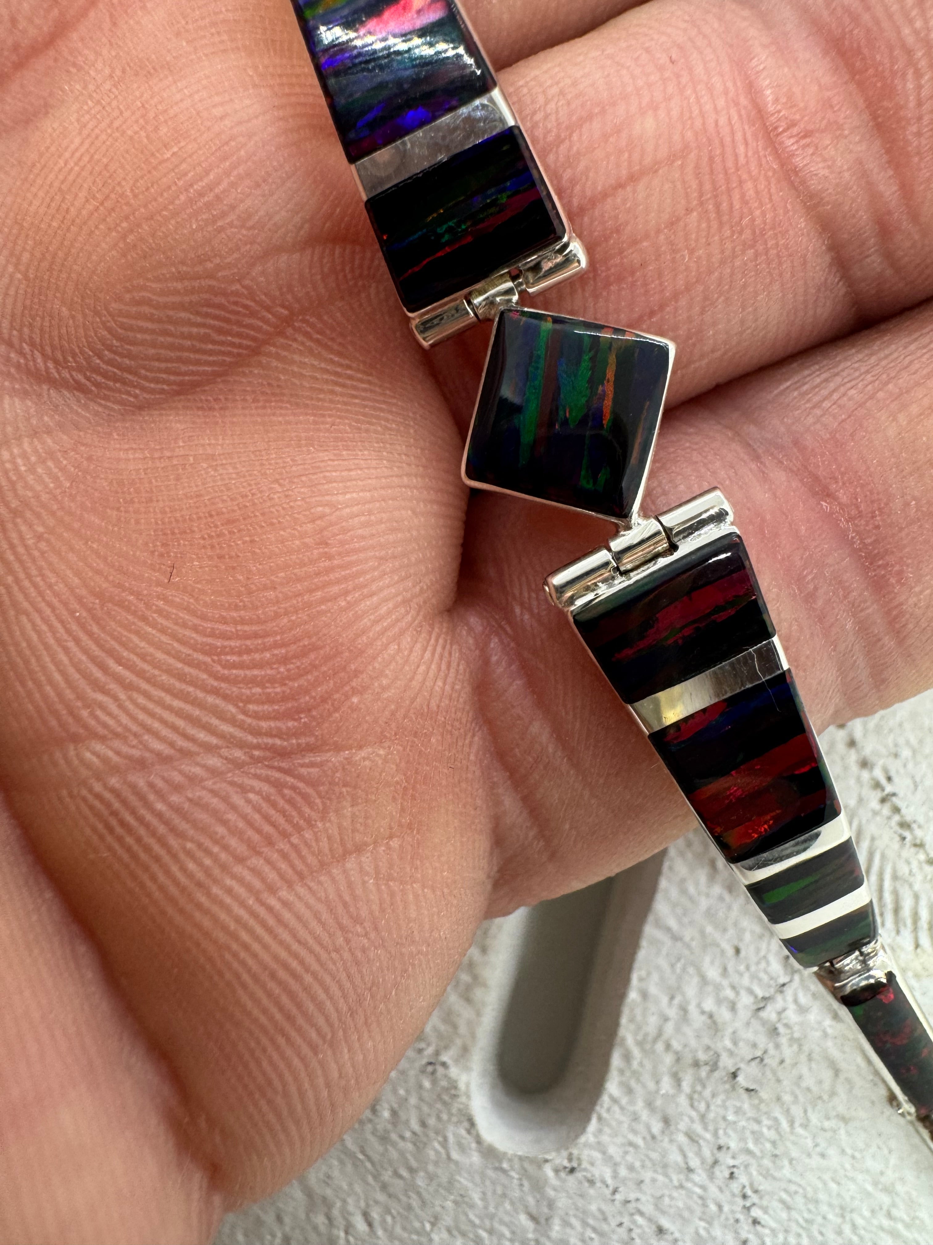 Black fire opal bracelet