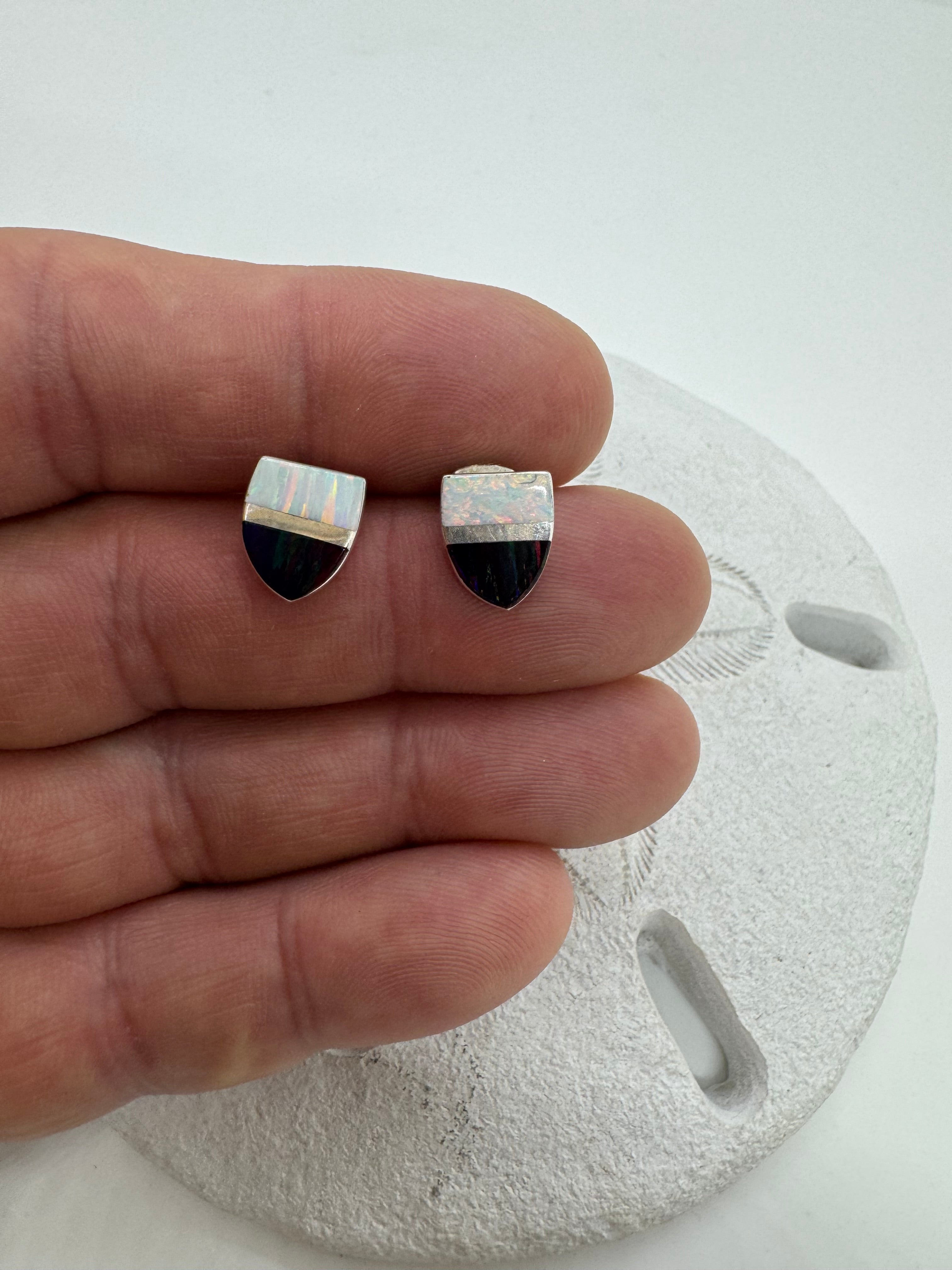 Fire opal post earrings