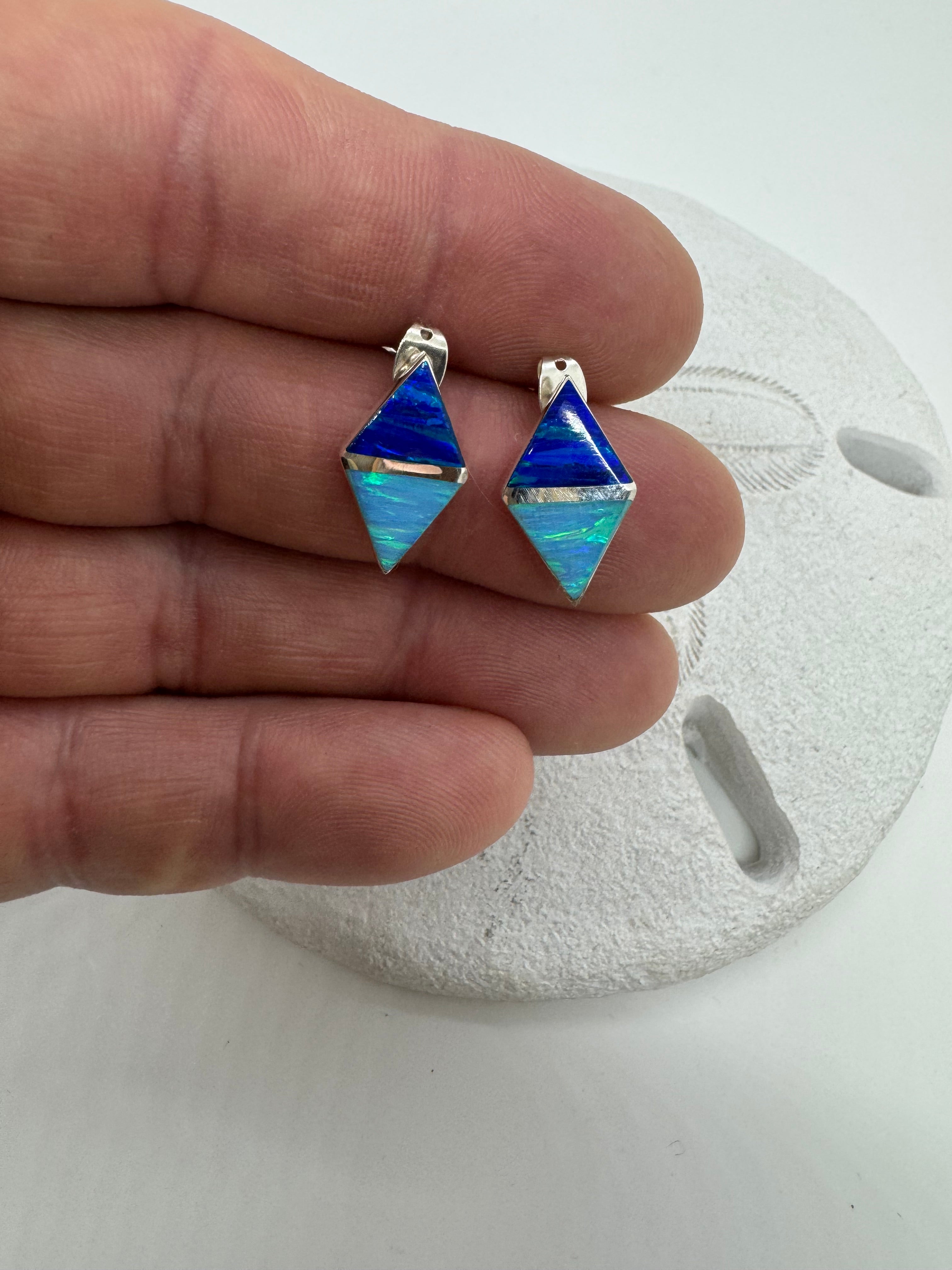 Fire opal post earrings