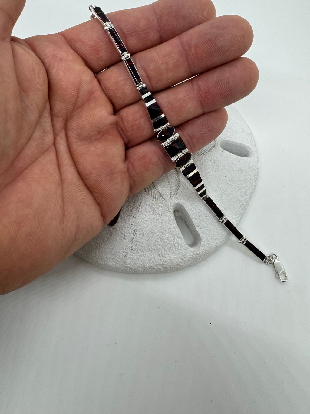 Black fire opal bracelet