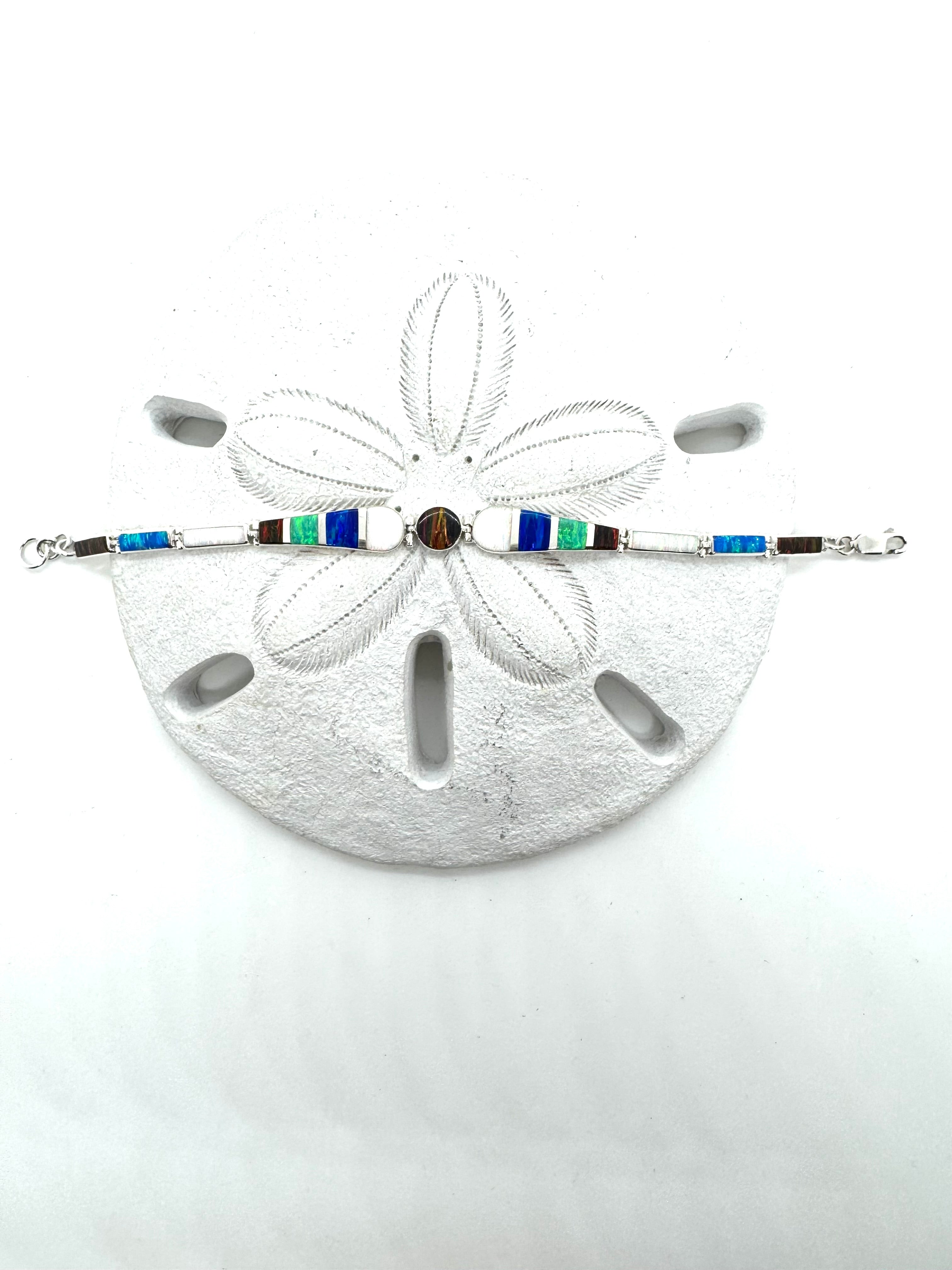 Multi-color fire opal bracelet