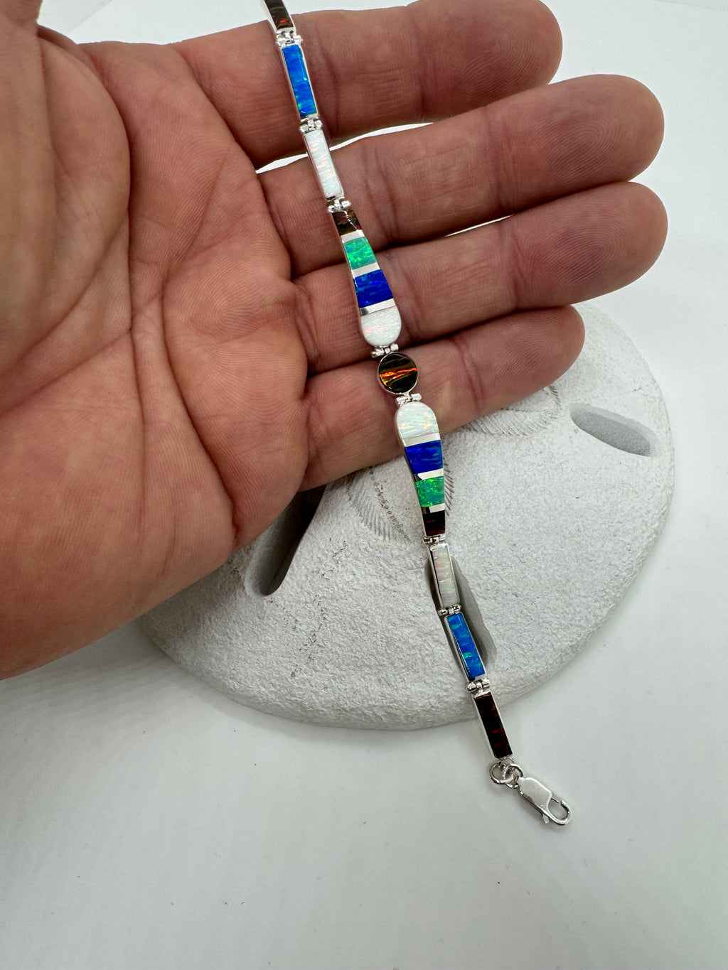 Multi-color fire opal bracelet