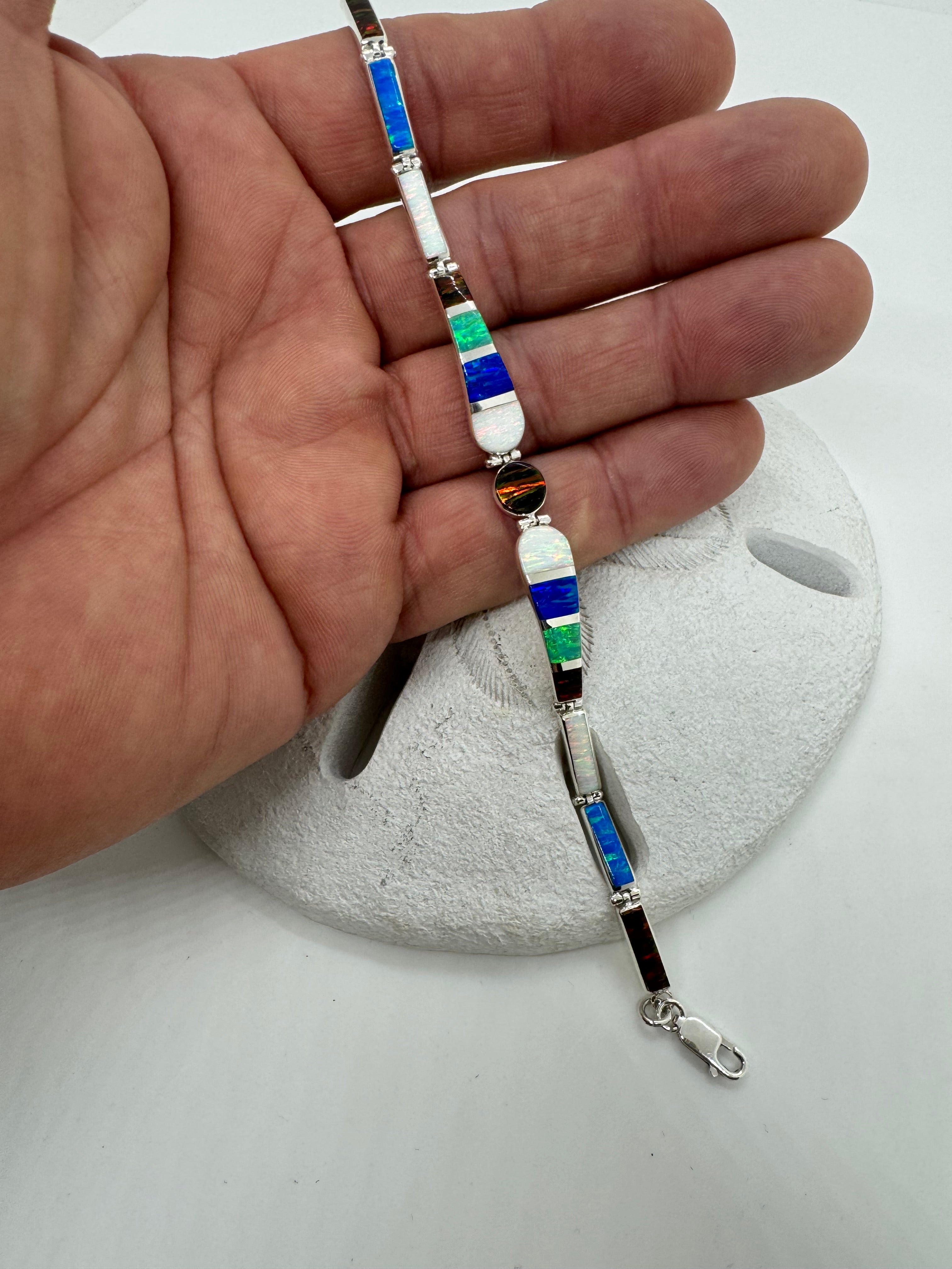 Multi-color fire opal bracelet