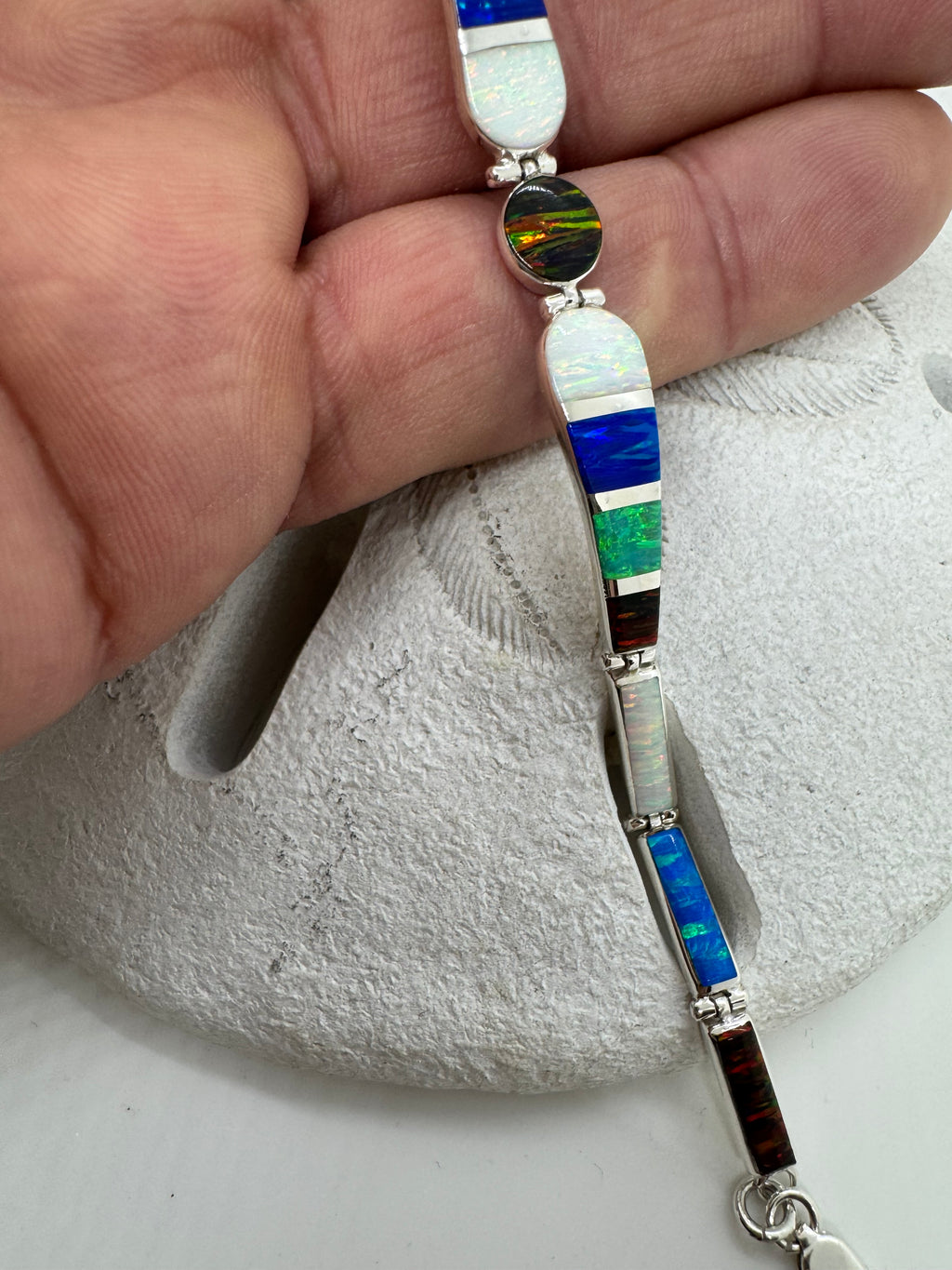 Multi-color fire opal bracelet