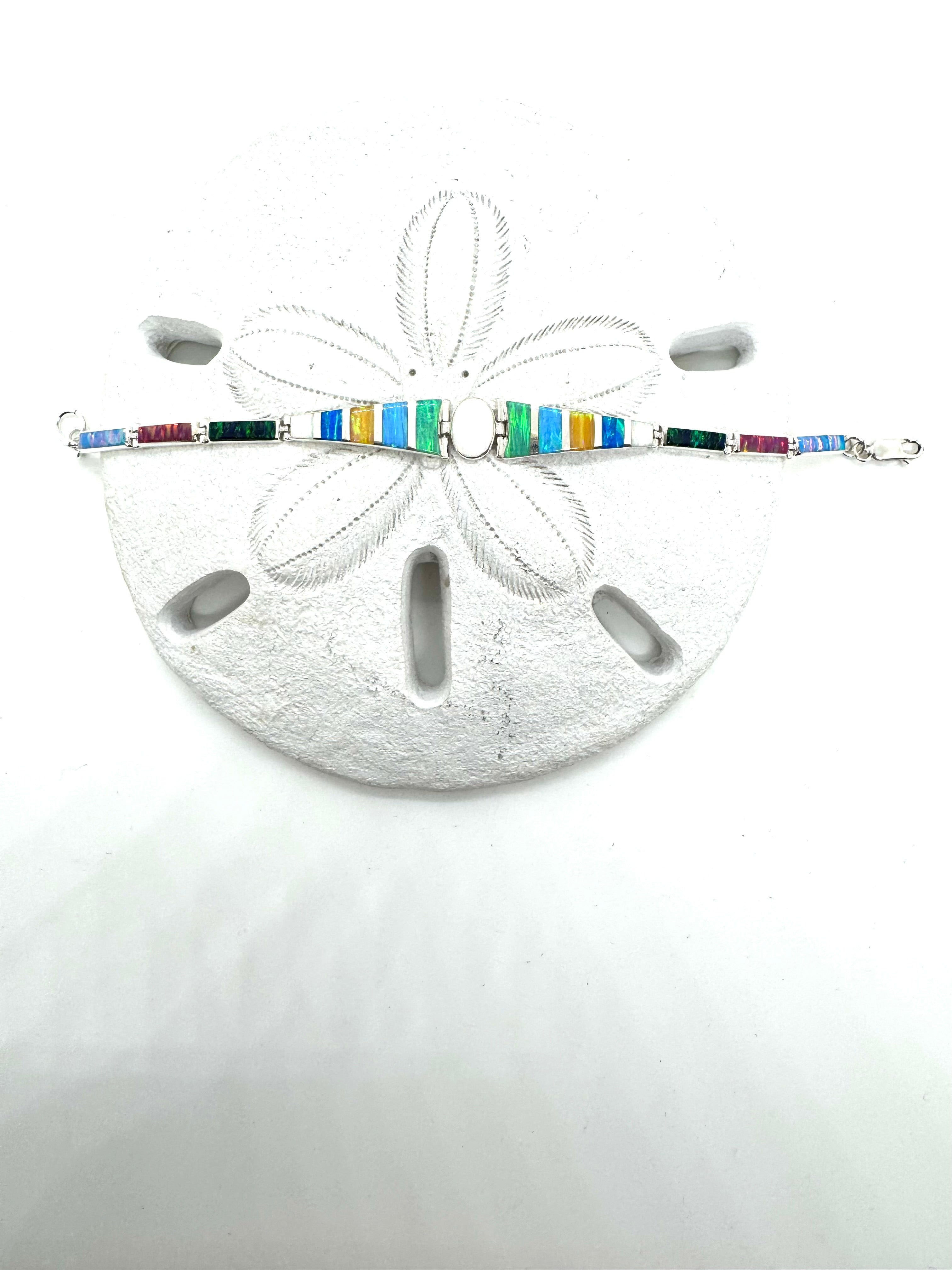 Multi-colored fire opal bracelet