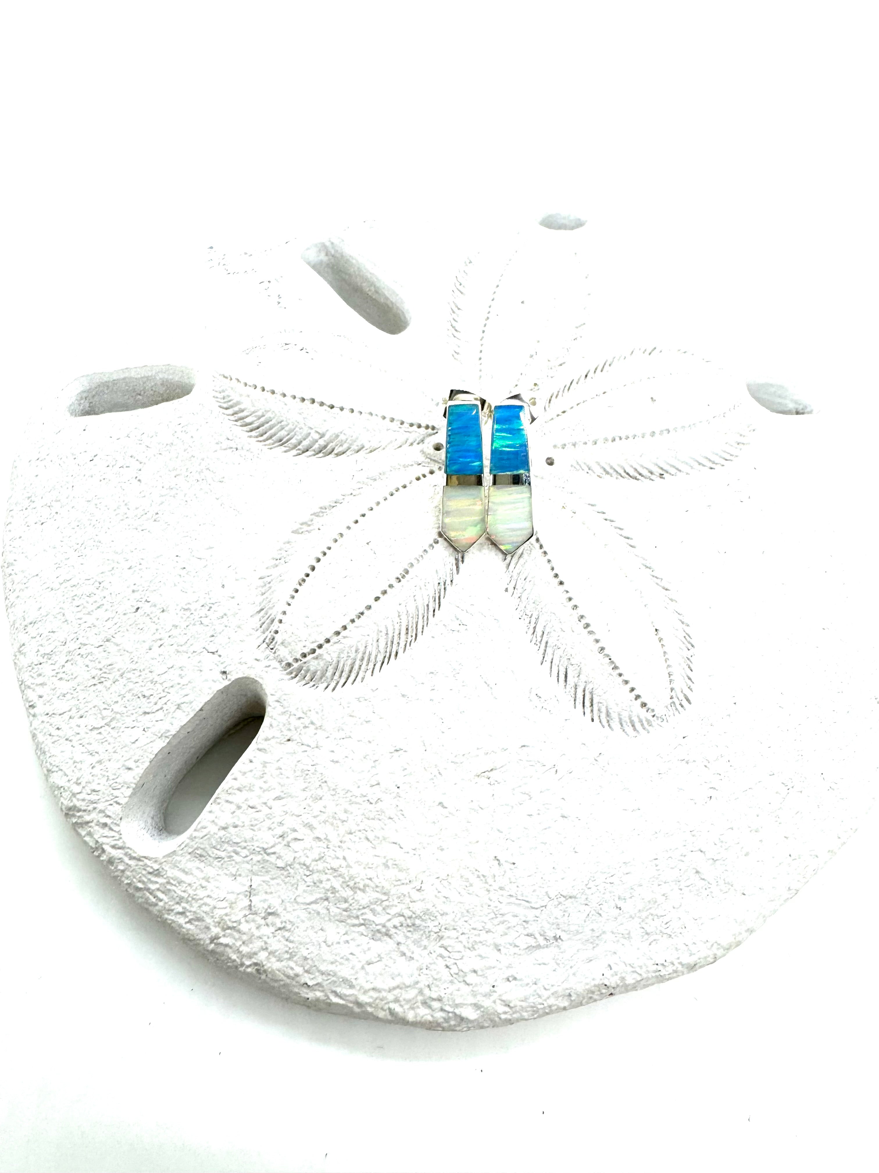 Multicolored fire opal post earrings