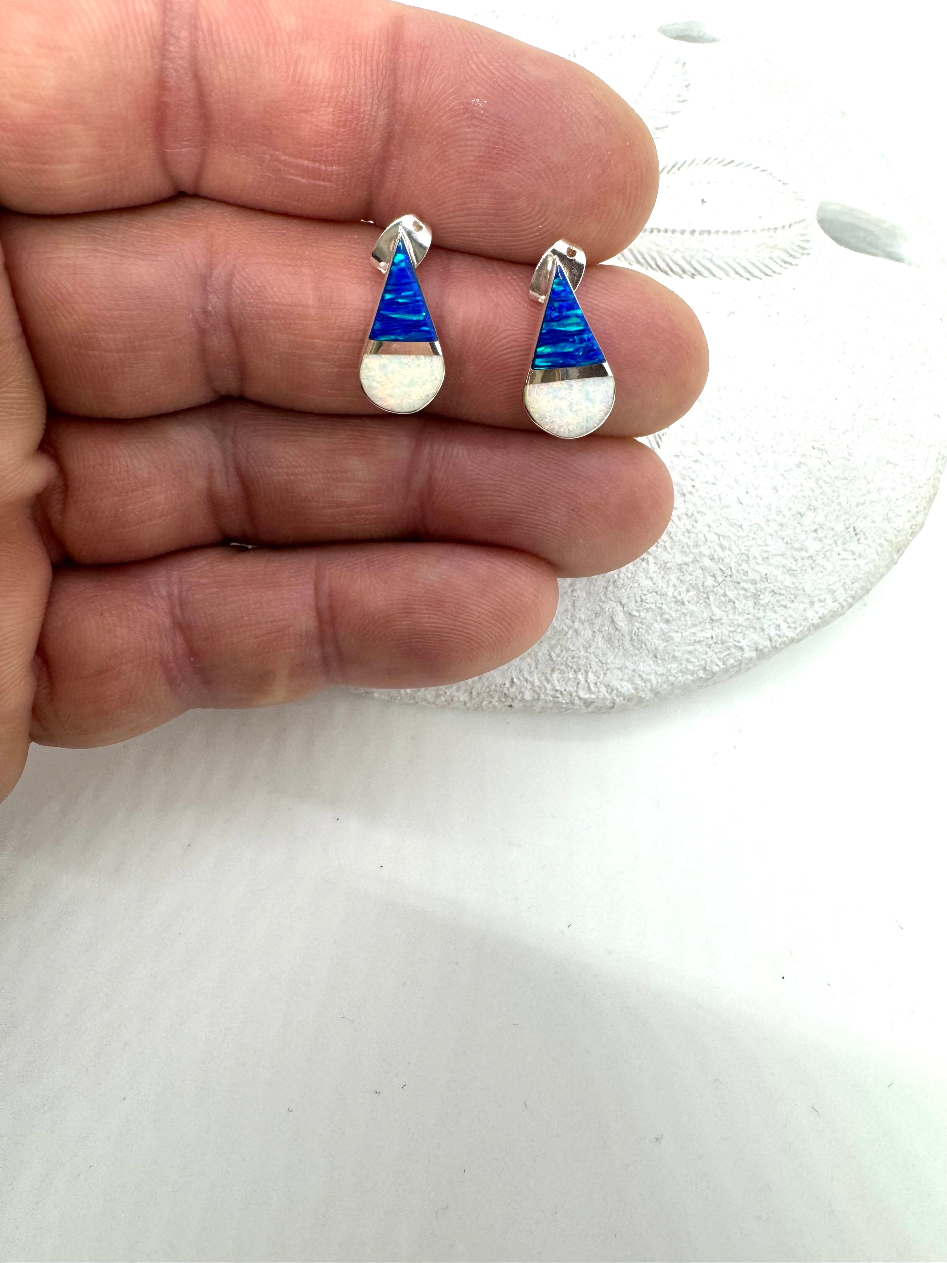 Multicolored fire opal post earrings