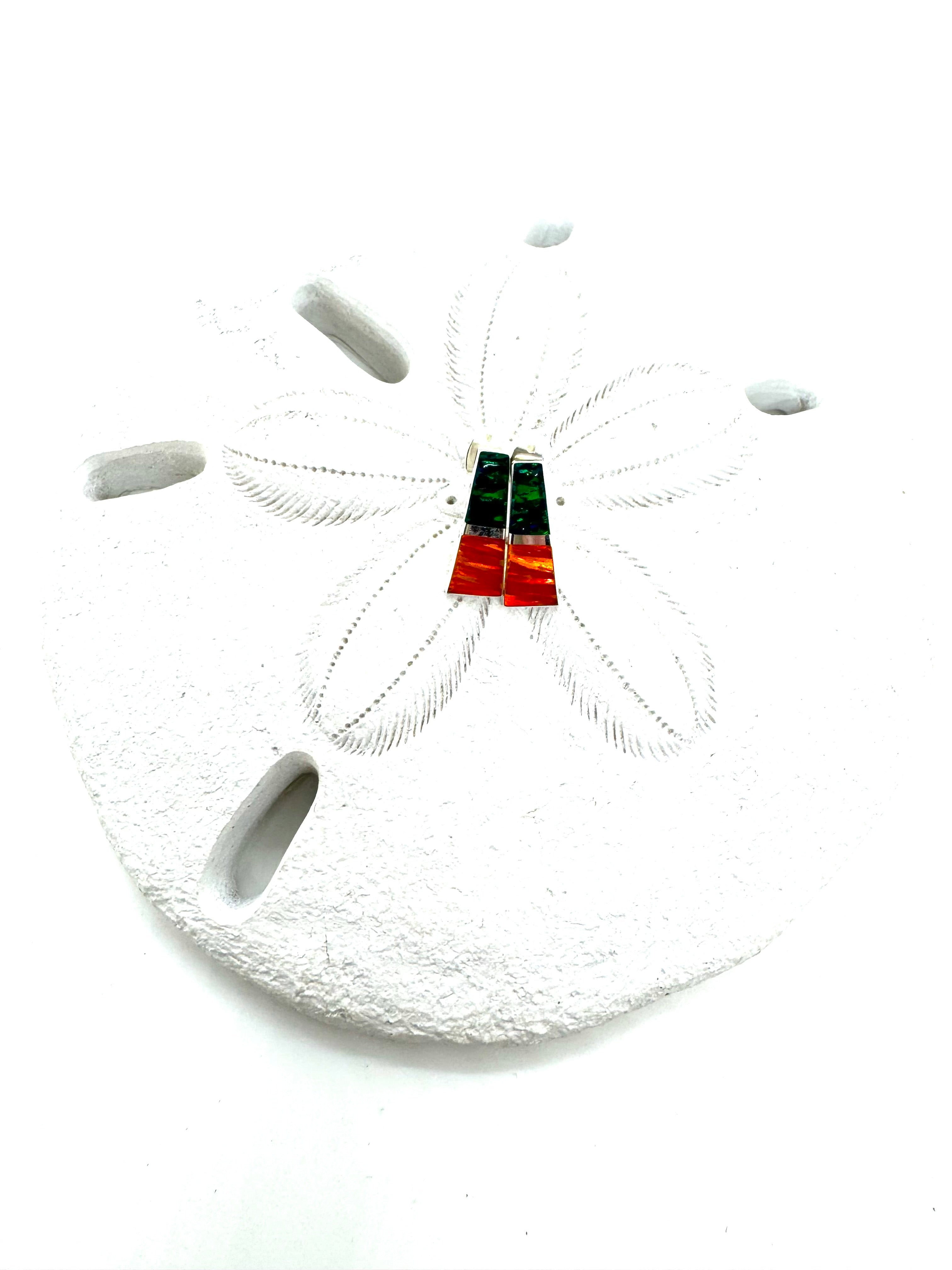 Multicolored fire opal post earrings